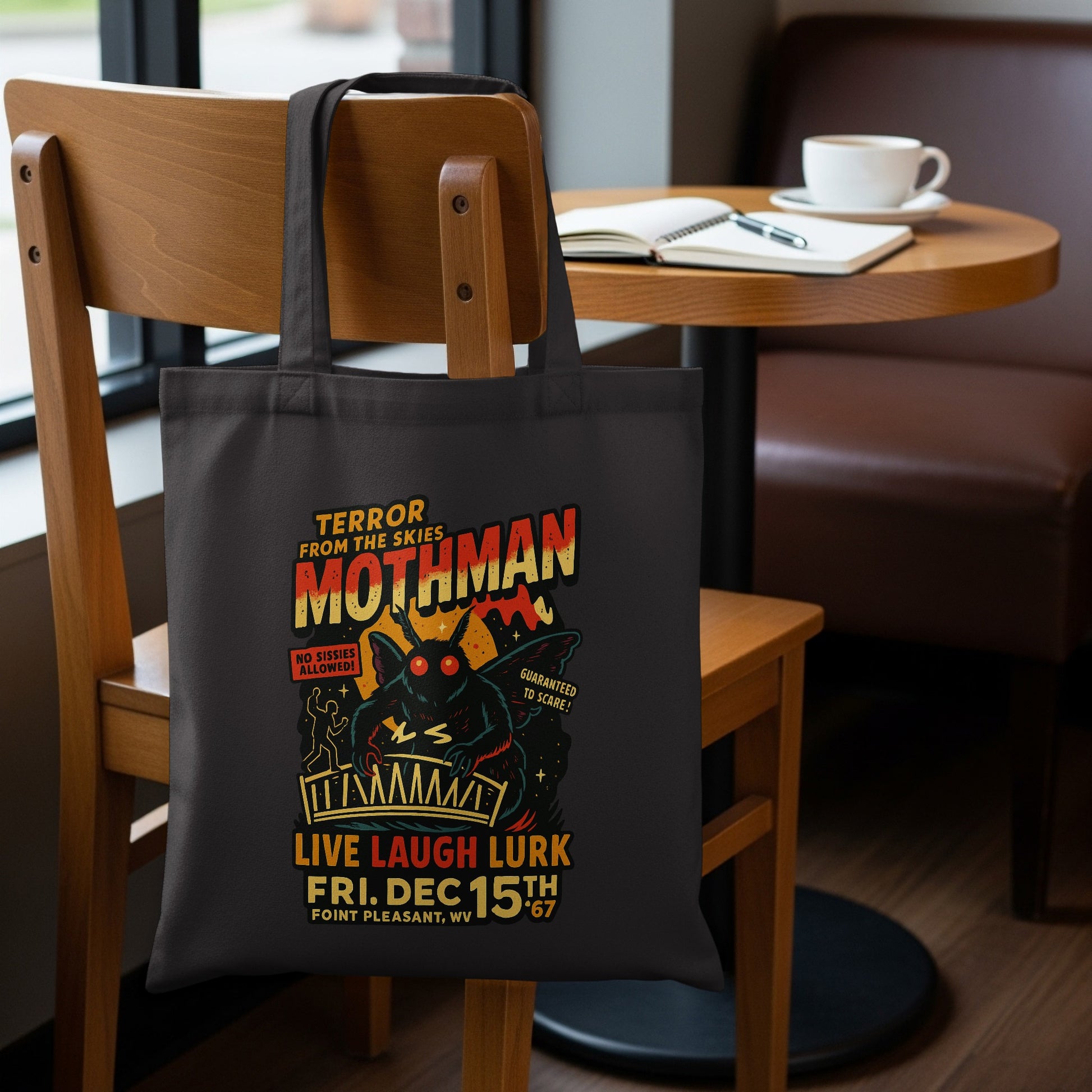 Mothman Terror Live Laugh Lurk Tote Bag Product Type