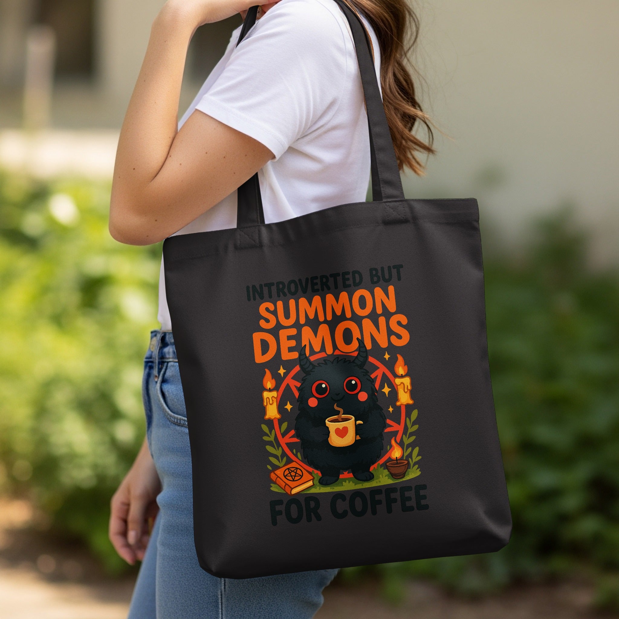 Introverted But Summon Demons For Coffee Tote Bag Product