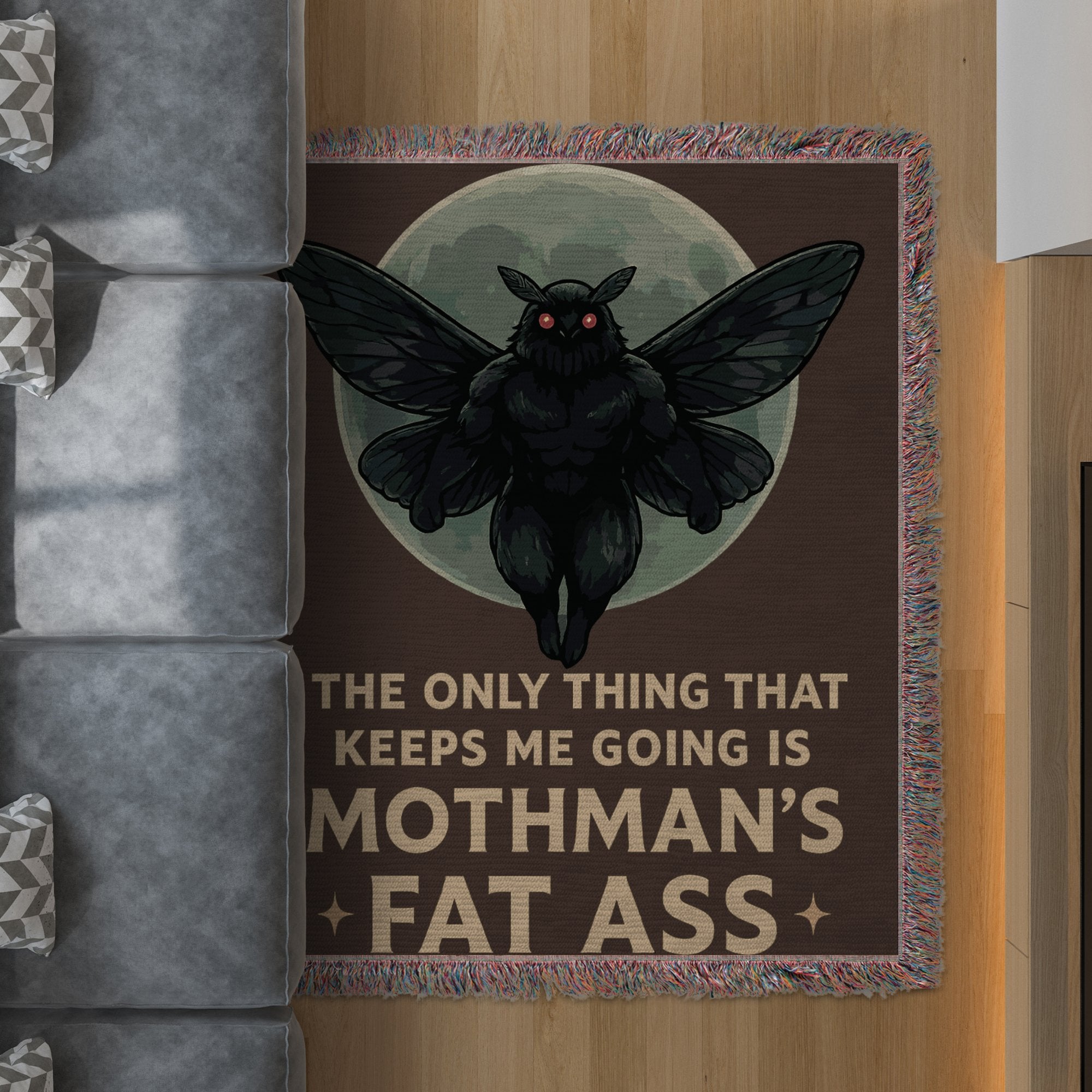 Mothman's Fat Ass Themed Floor Rug Unique Product