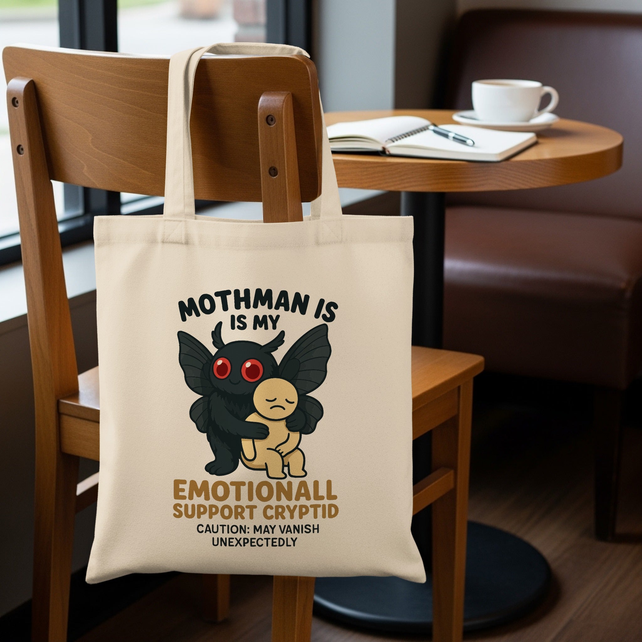 Mothman Is My Emotional Support Cryptid Tote Bag product type