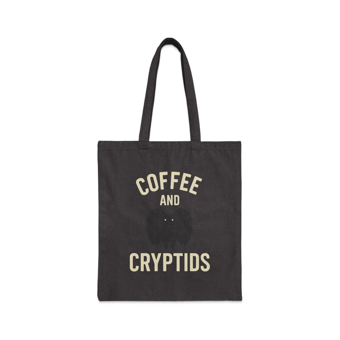 Coffee and Cryptids Design on Trendy Tote Bag Product Type