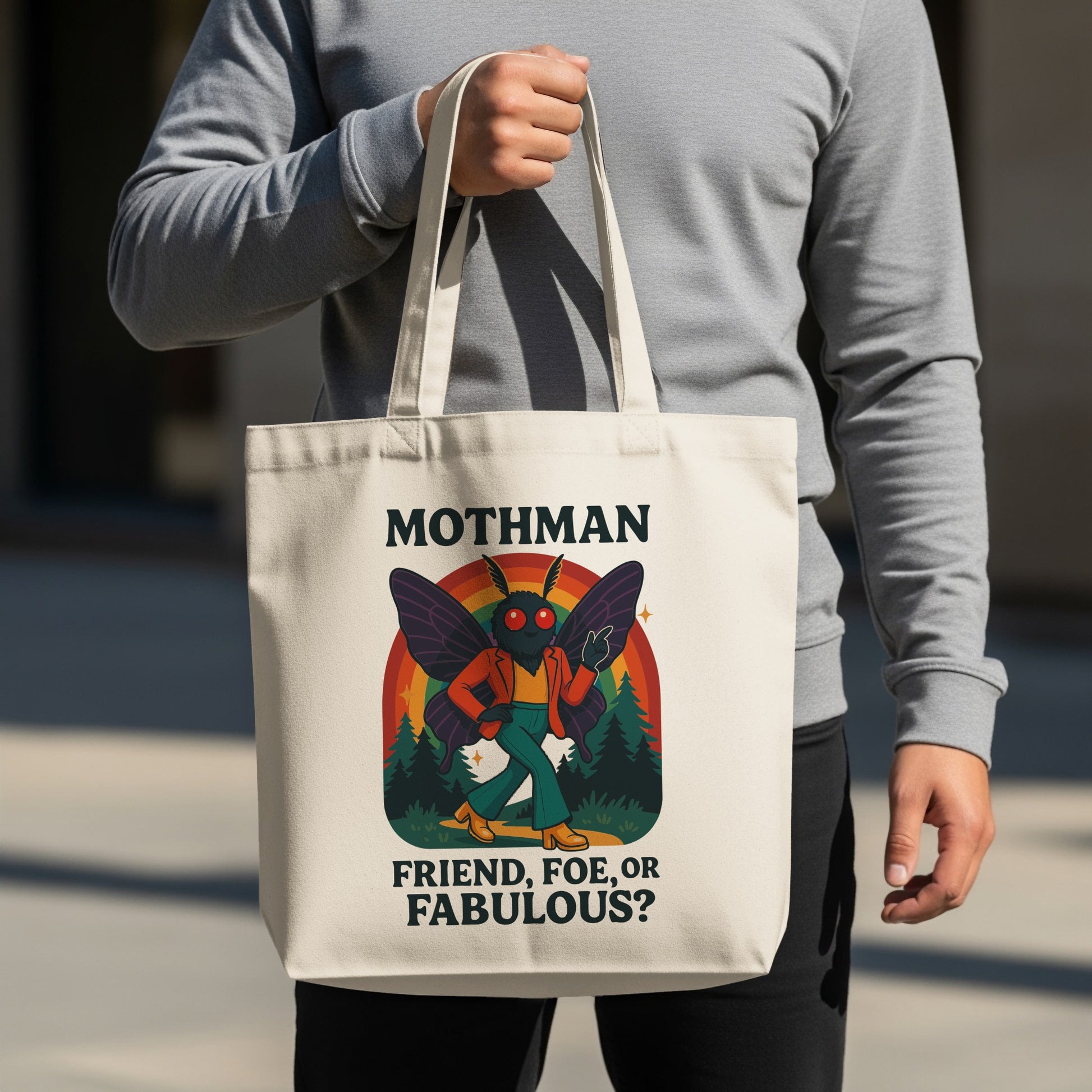 Mothman Friend Foe or Fabulous Tote Bag product type