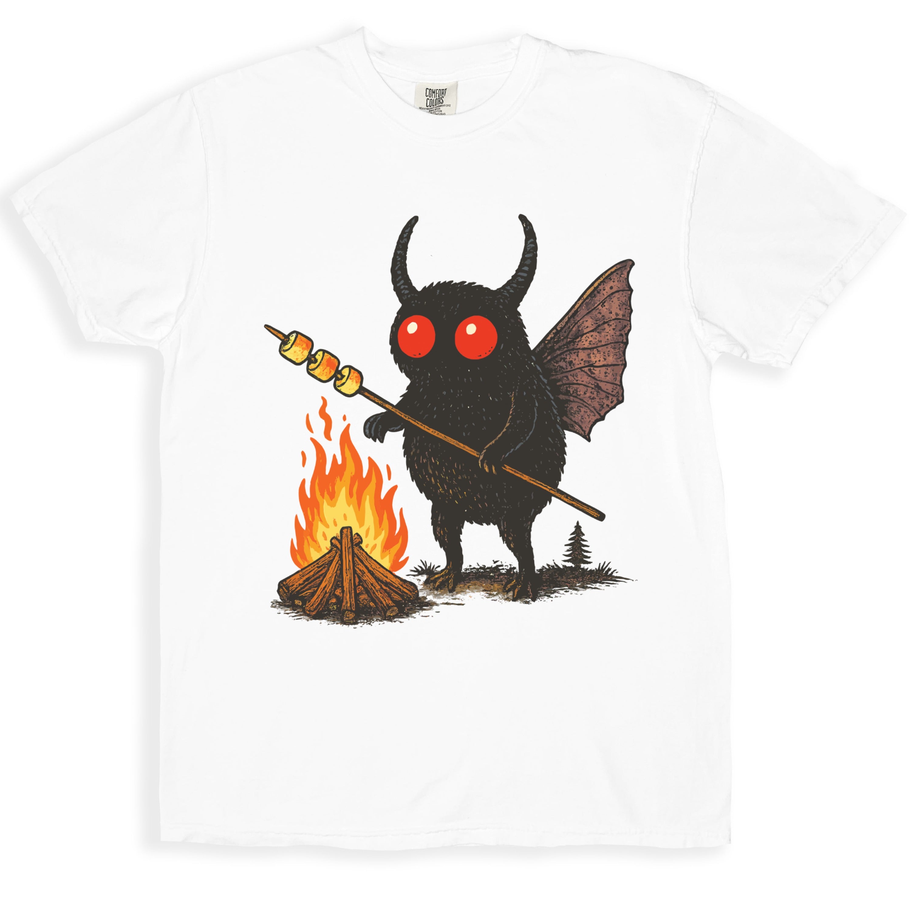 Camping Mothman Eyes Roasting Marshmallows T-shirt product