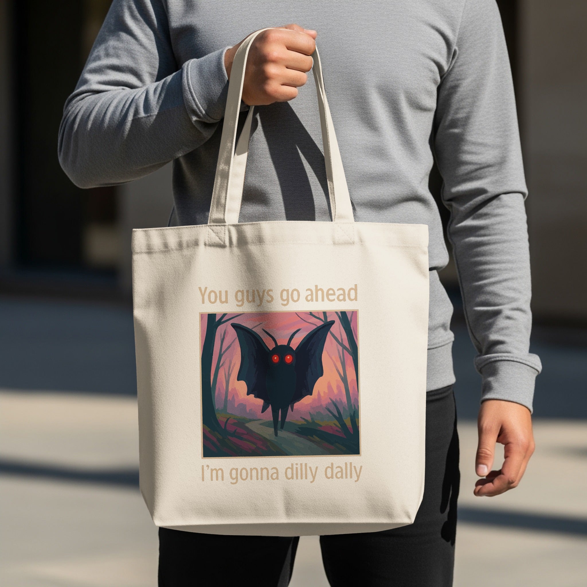 Funny Bat Illustration Canvas Tote Bag Product