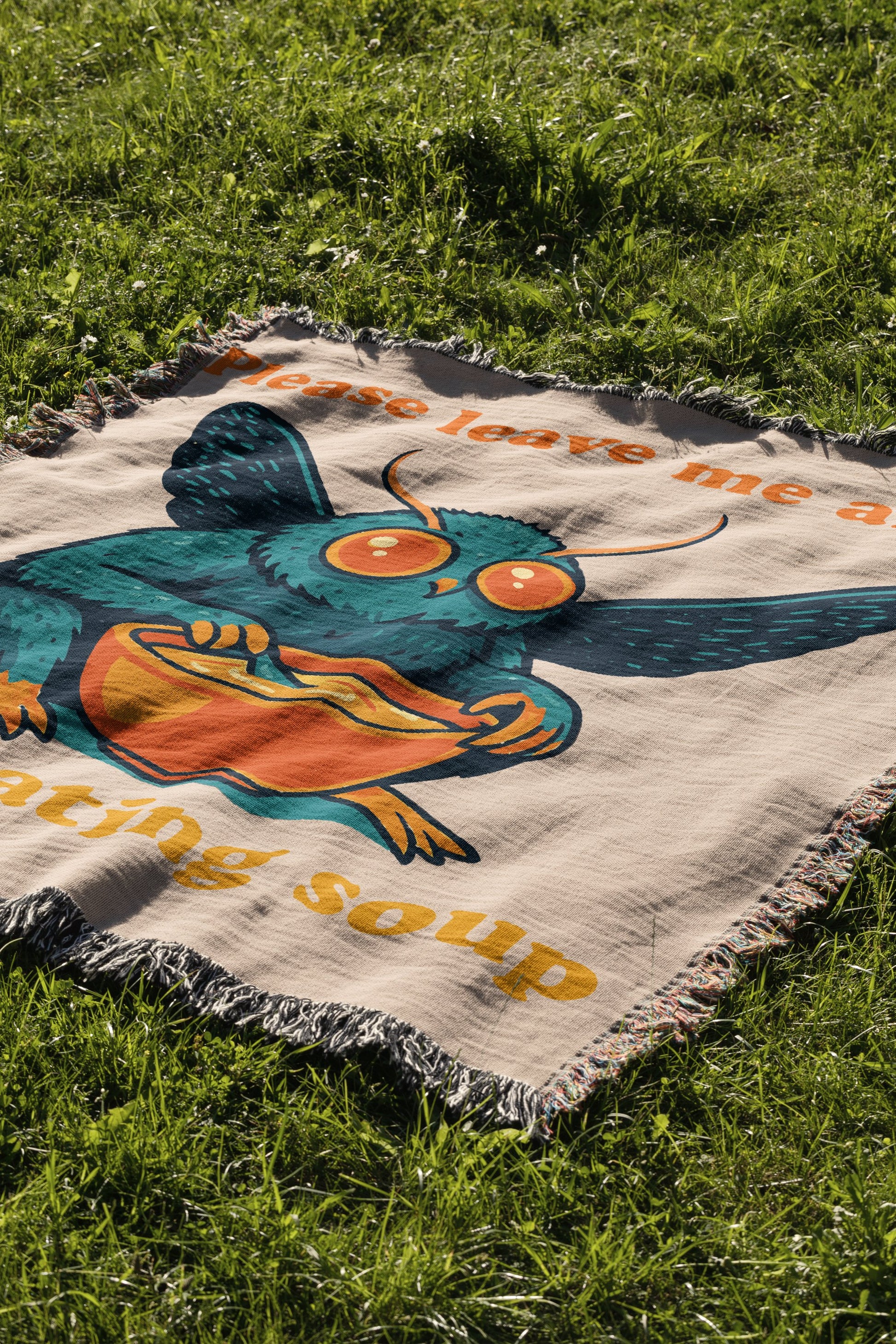 Unique Colorful Outdoor Blanket with Owl Design product type