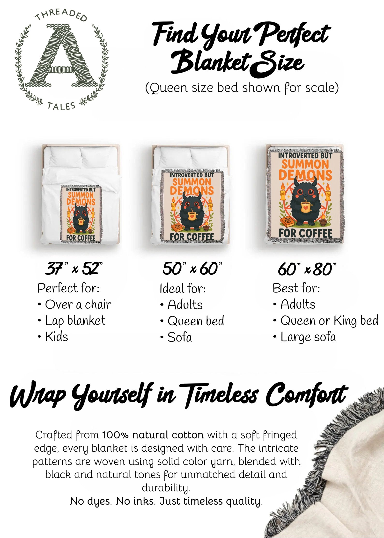 Find Your Perfect Blanket Size Demons Blanket product