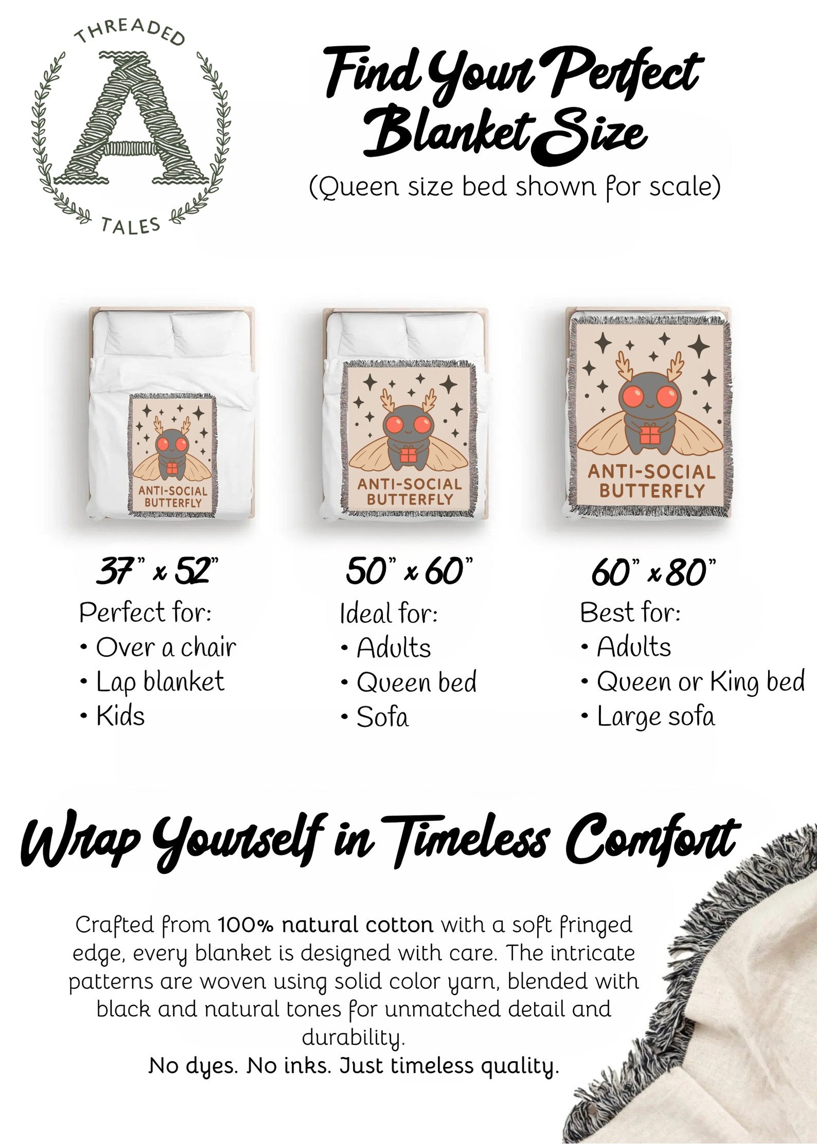 Anti-Social Butterfly Design Cozy Blanket product