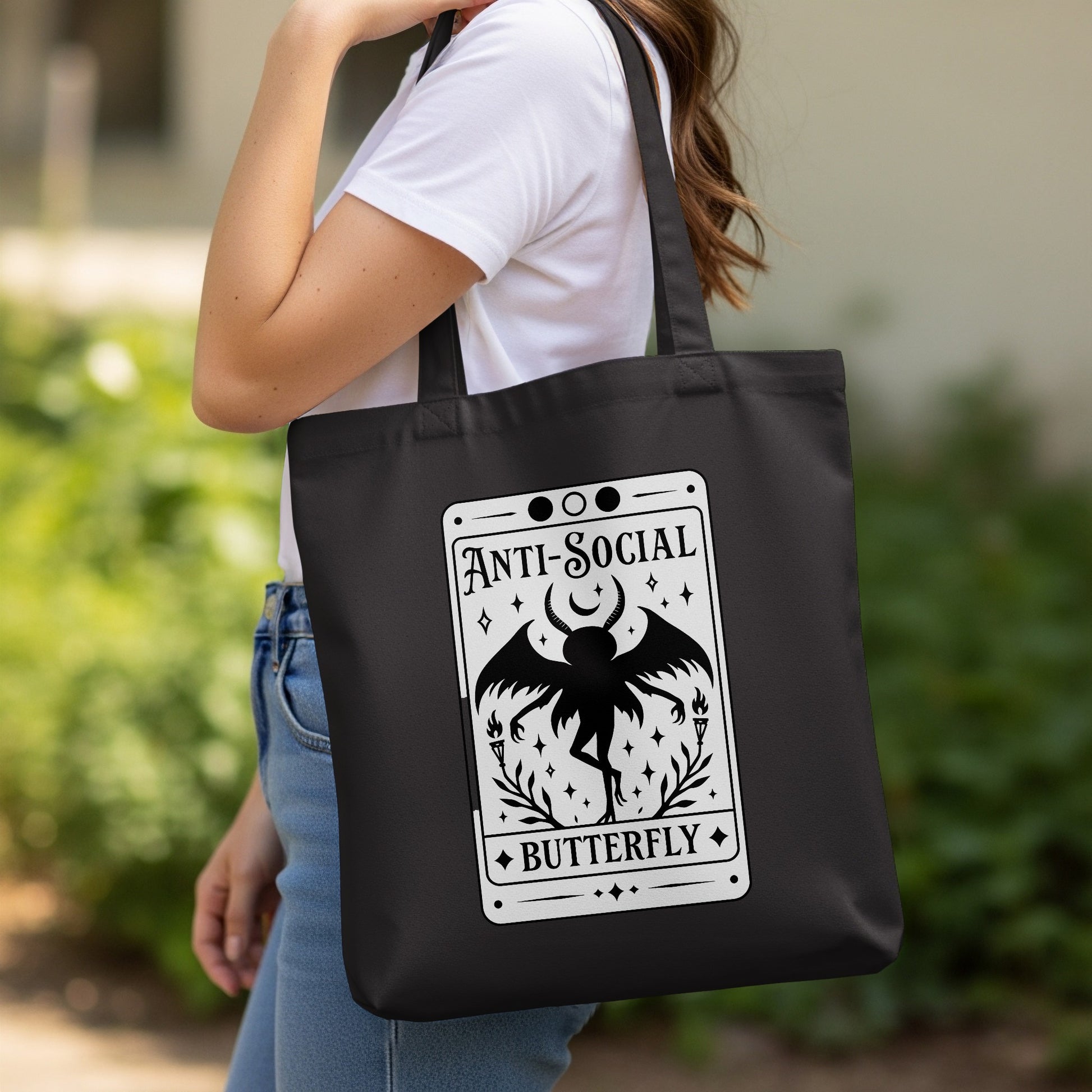 Anti-Social Butterfly Tote Bag Trendy Unique Design Product