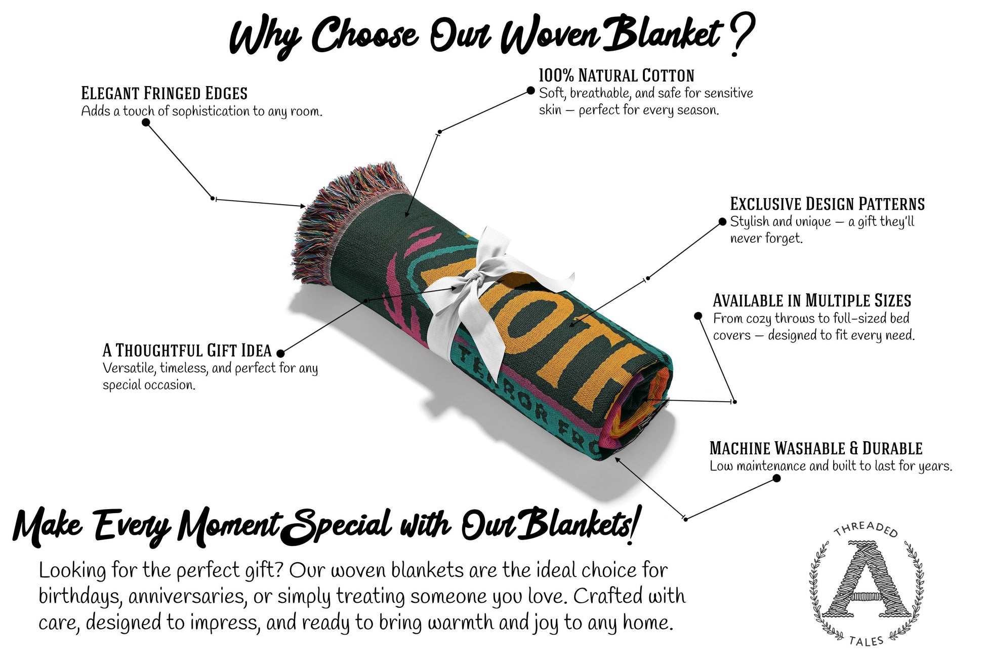 Elegant Fringed Edges Woven Blanket product