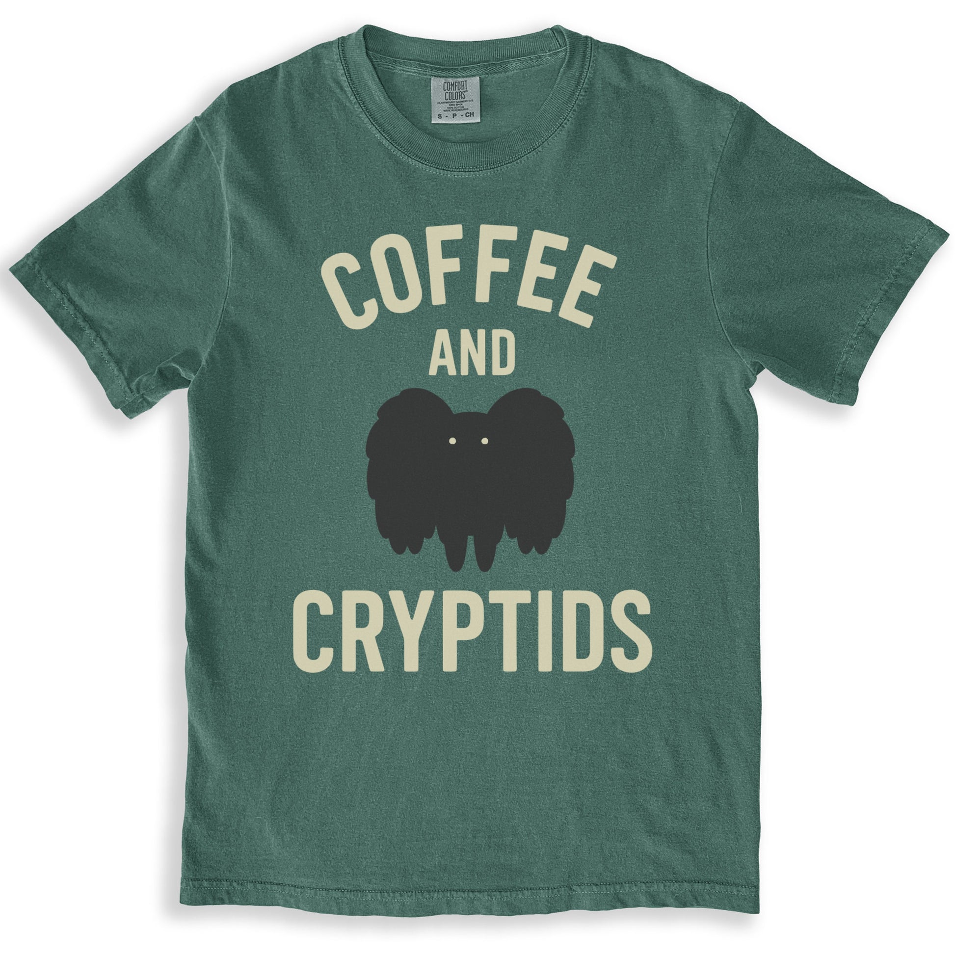 Coffee and Cryptids Dark Green Graphic T-shirt product type