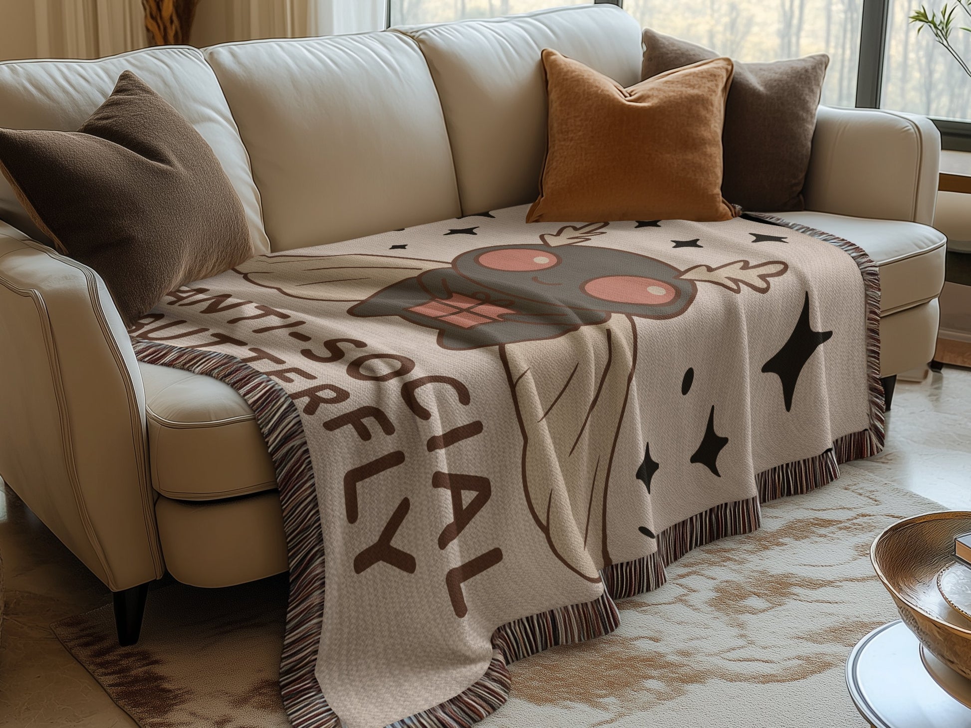 Anti-Social Butterfly Moth Themed Blanket product type