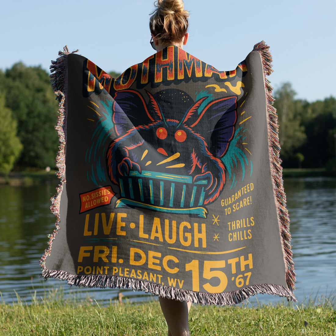 Mothman Live Laugh Thrills Chills Blanket product type