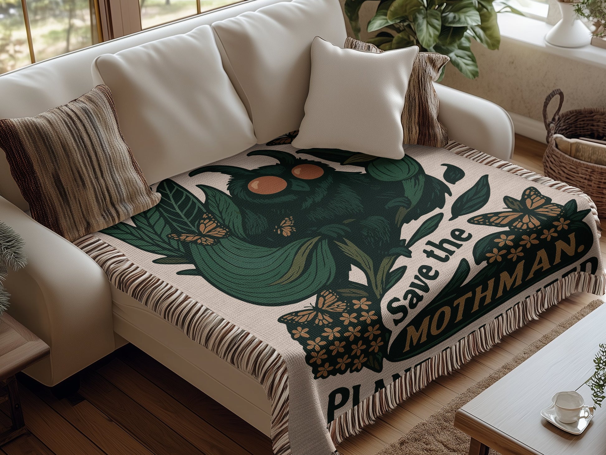 Save the Mothman Graphic Print Blanket product