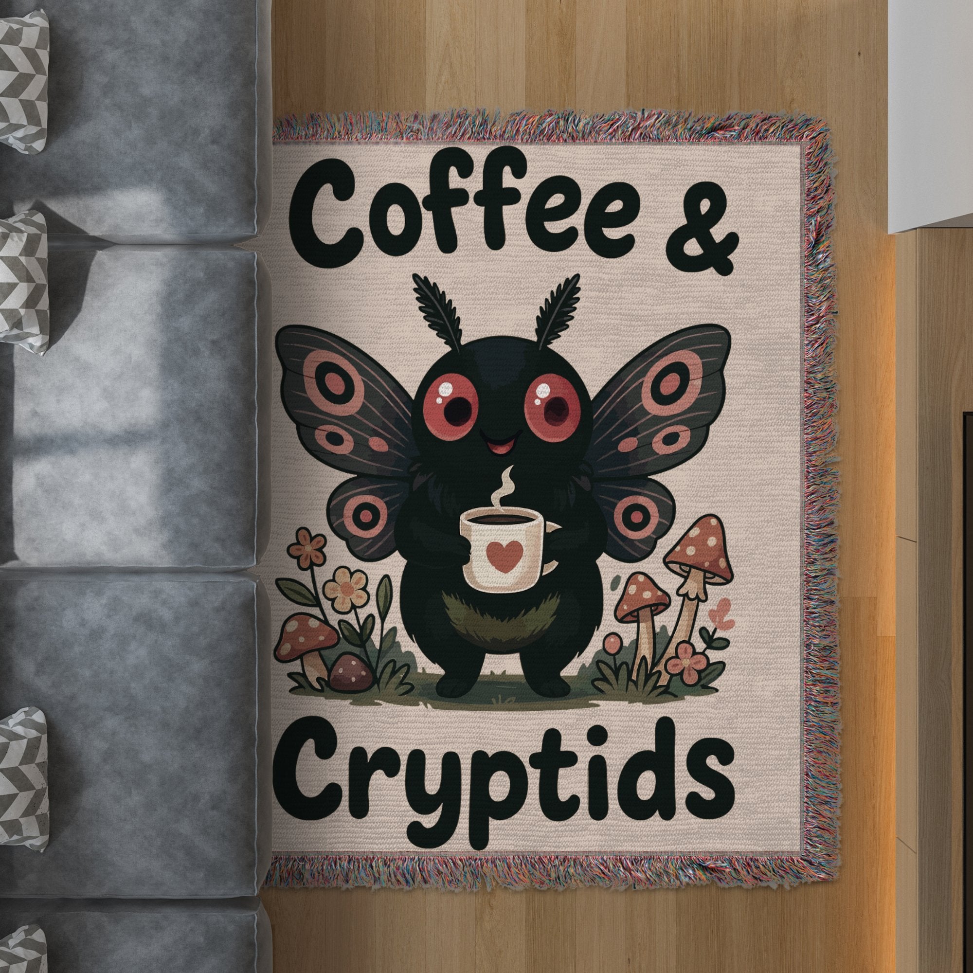 Coffee and Cryptids Design Area Rug Product Type