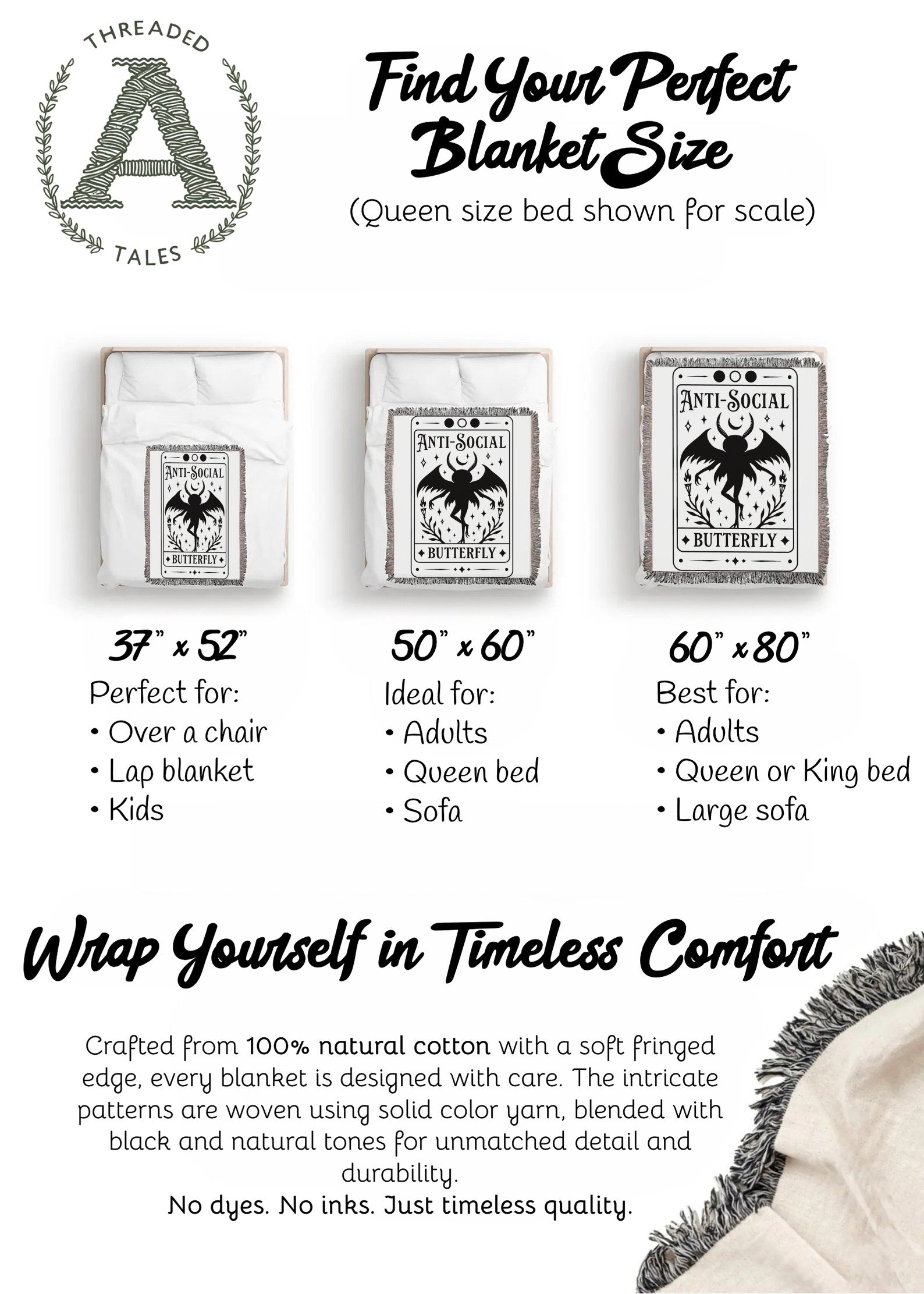 Anti-Social Butterfly Design Blanket product