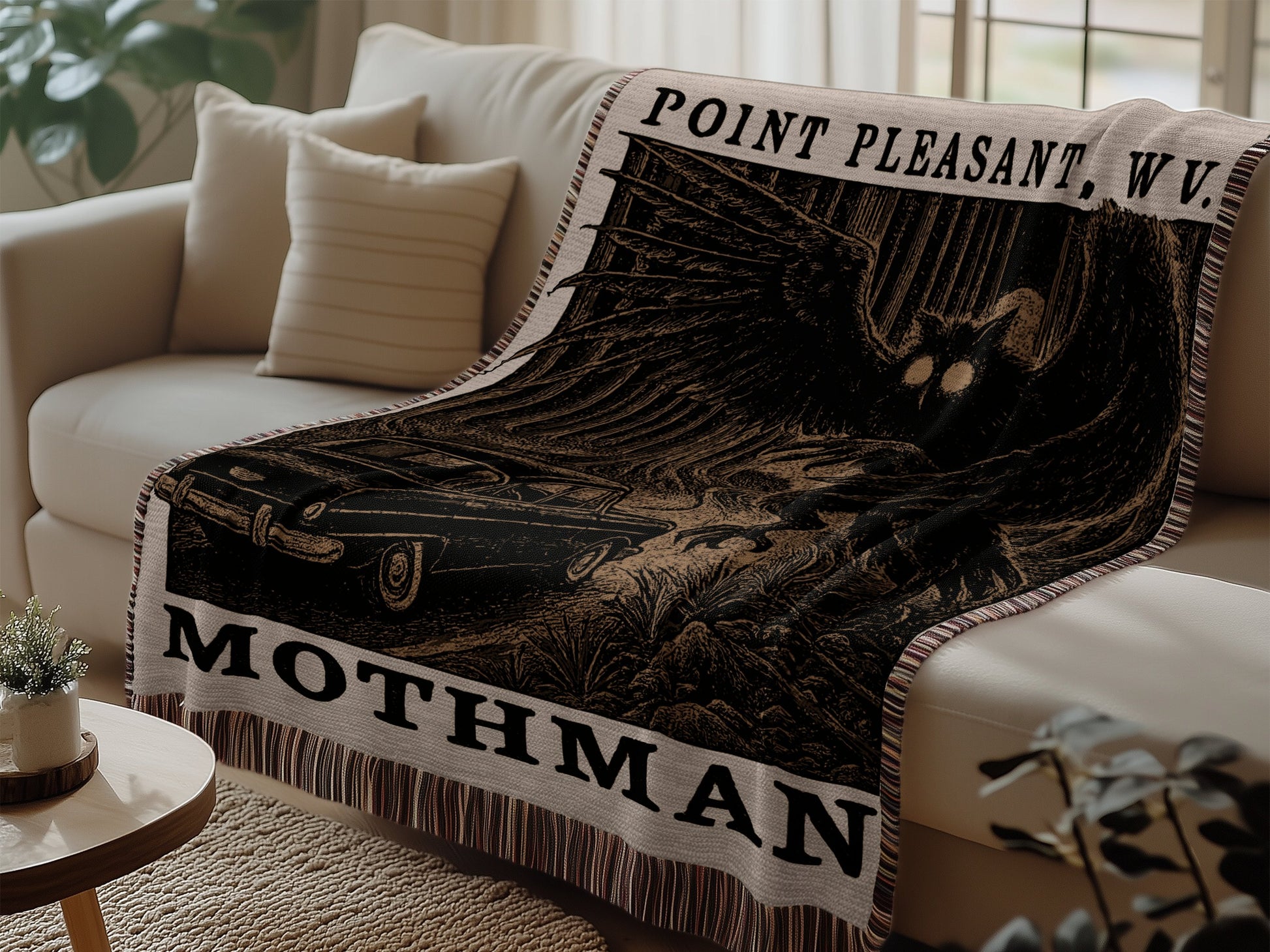 Point Pleasant WV Mothman Design Blanket product