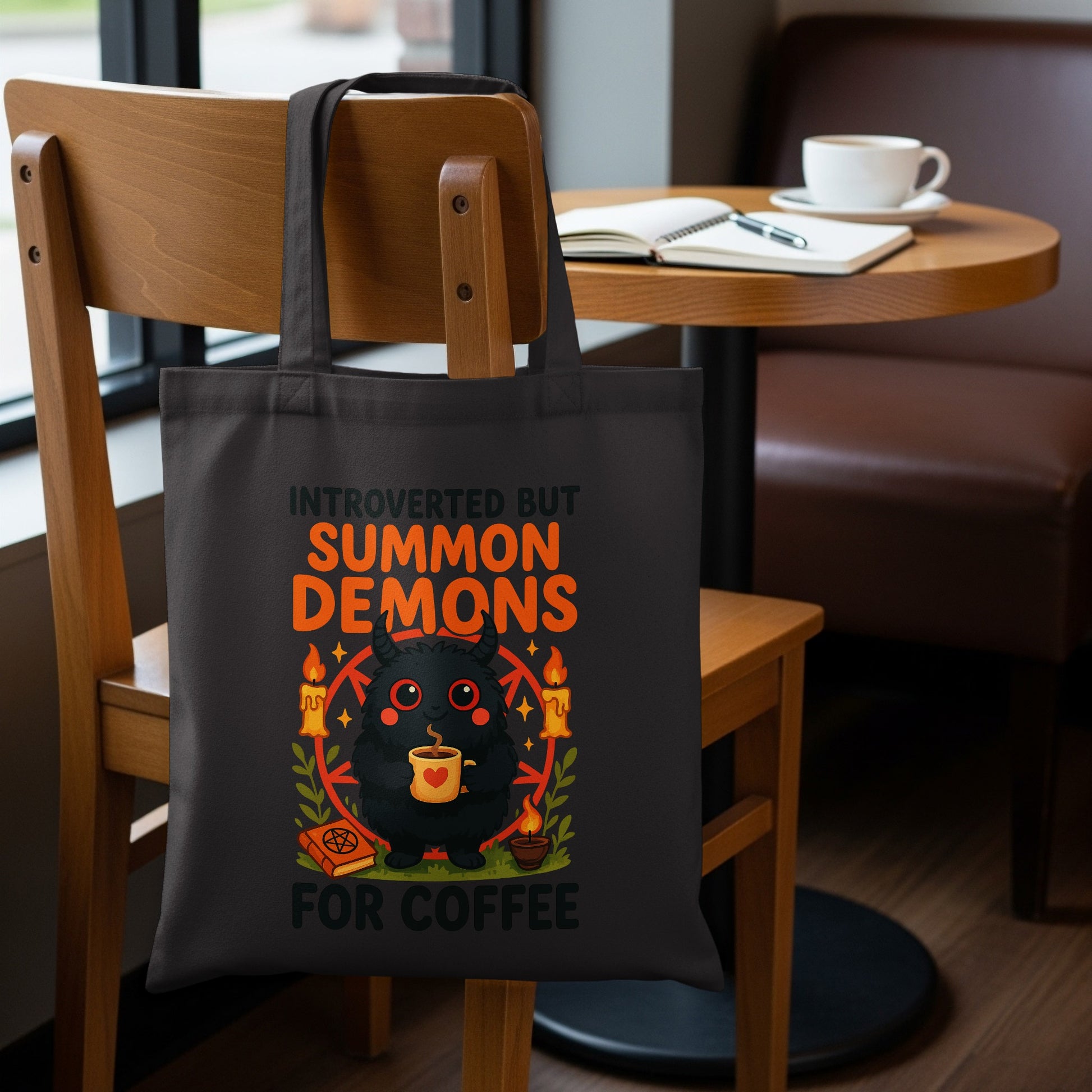 Introverted But Summon Demons For Coffee tote bag