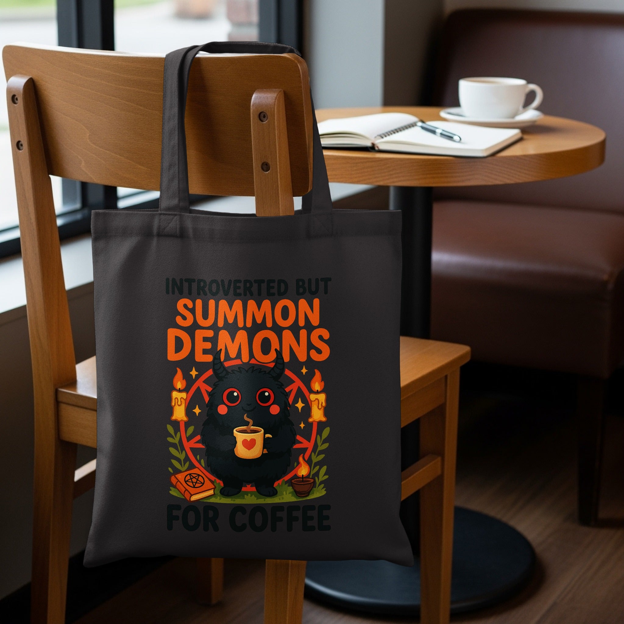 Introverted But Summon Demons For Coffee tote bag