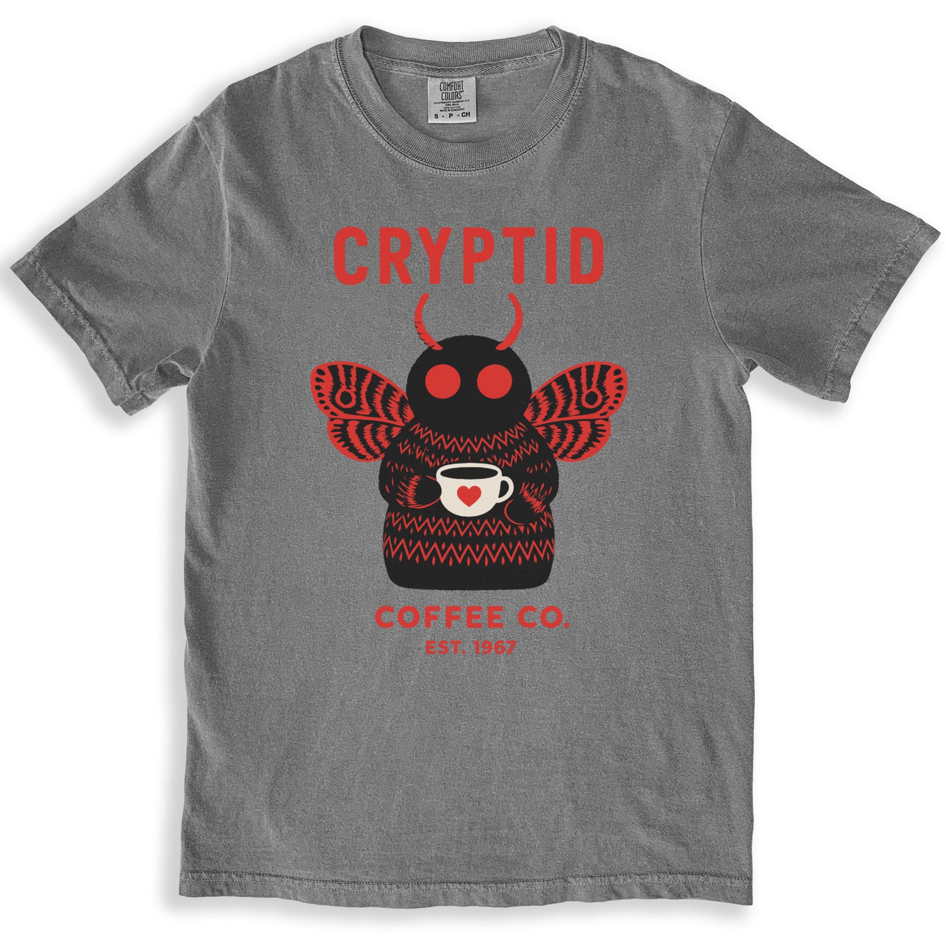 Cryptid Coffee Co. Mothman Design Grey T-Shirt product