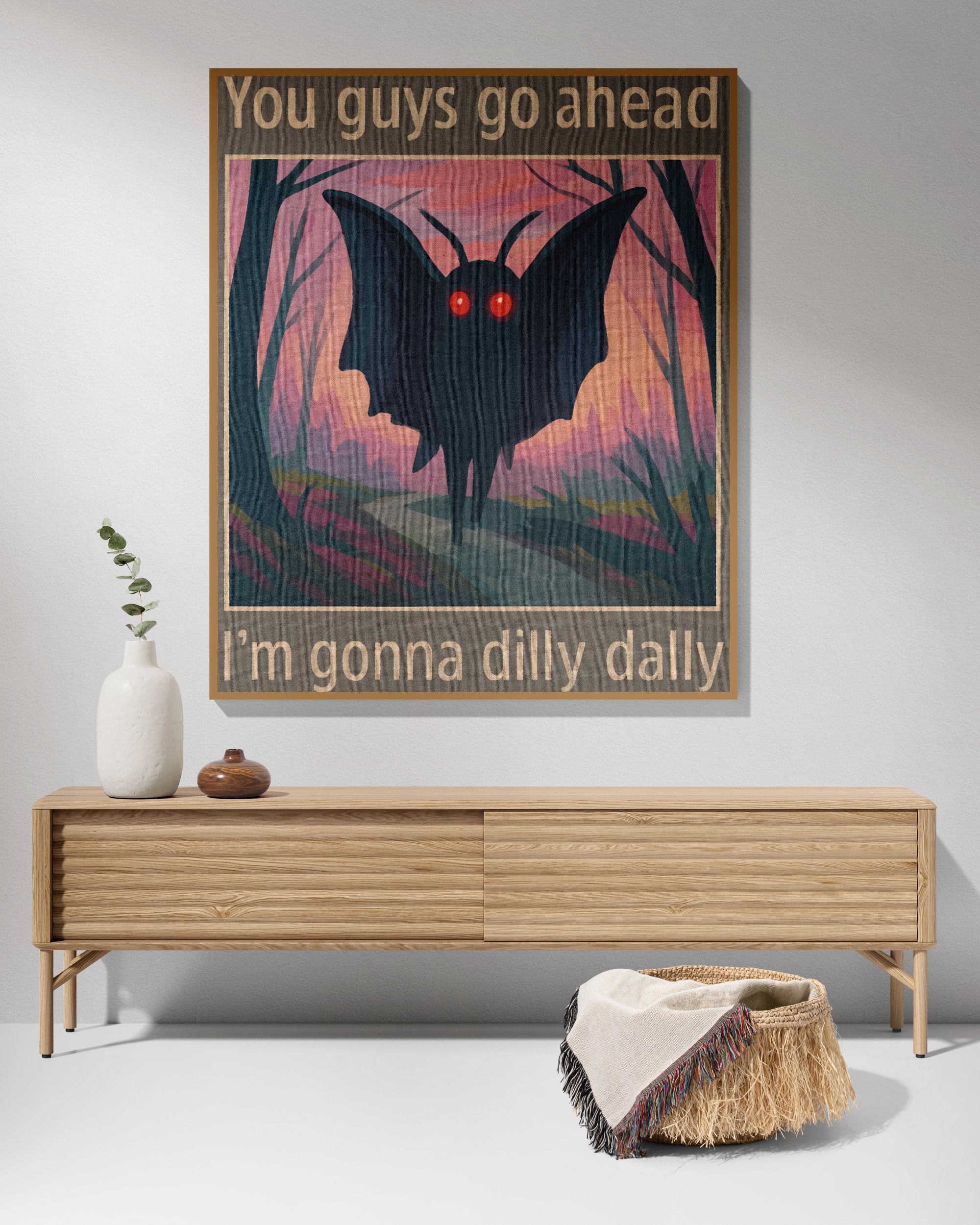 You Guys Go Ahead Mothman Art Print Wall Hanging product