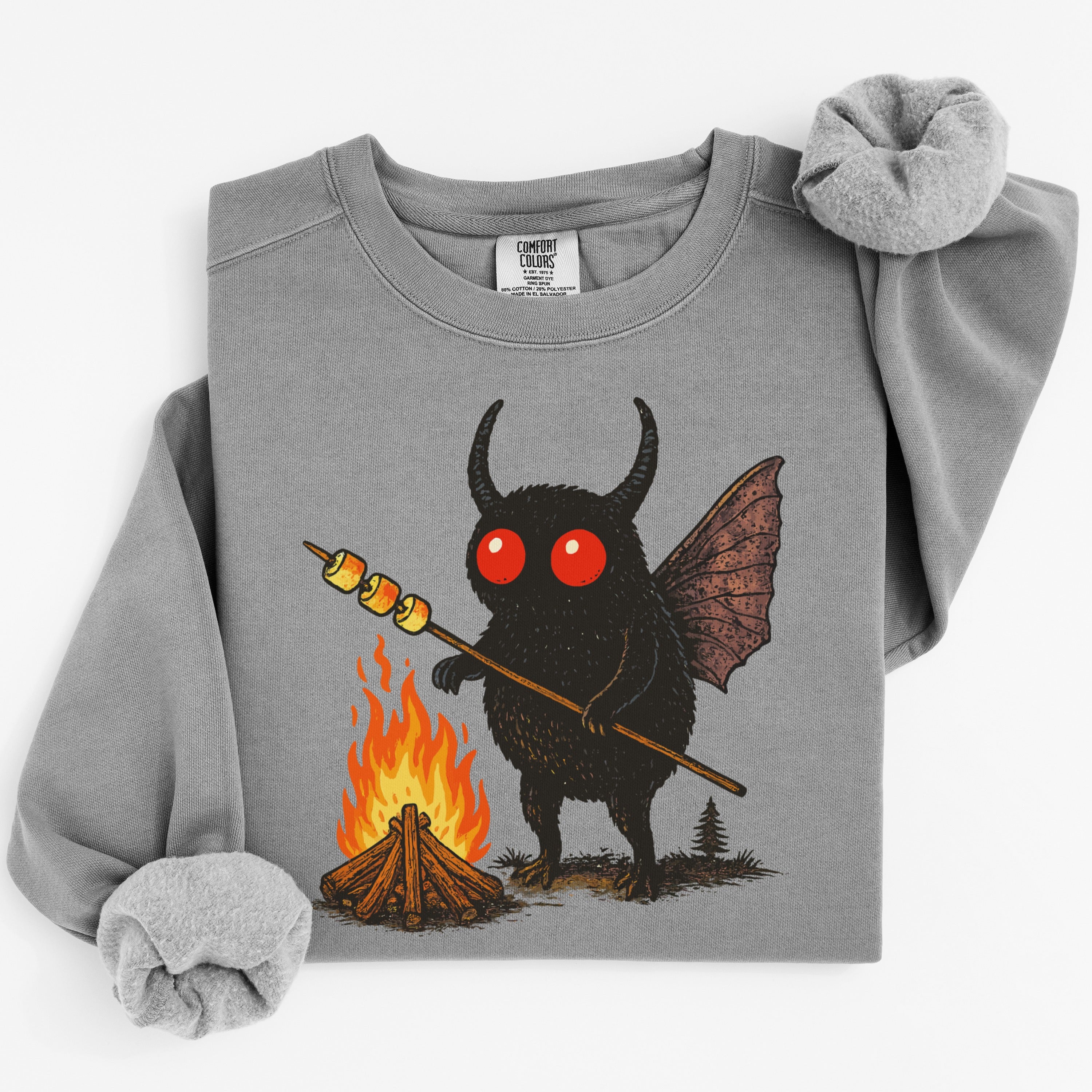 Monster Camping With Marshmallows at Campfire T-Shirt Sweatshirt