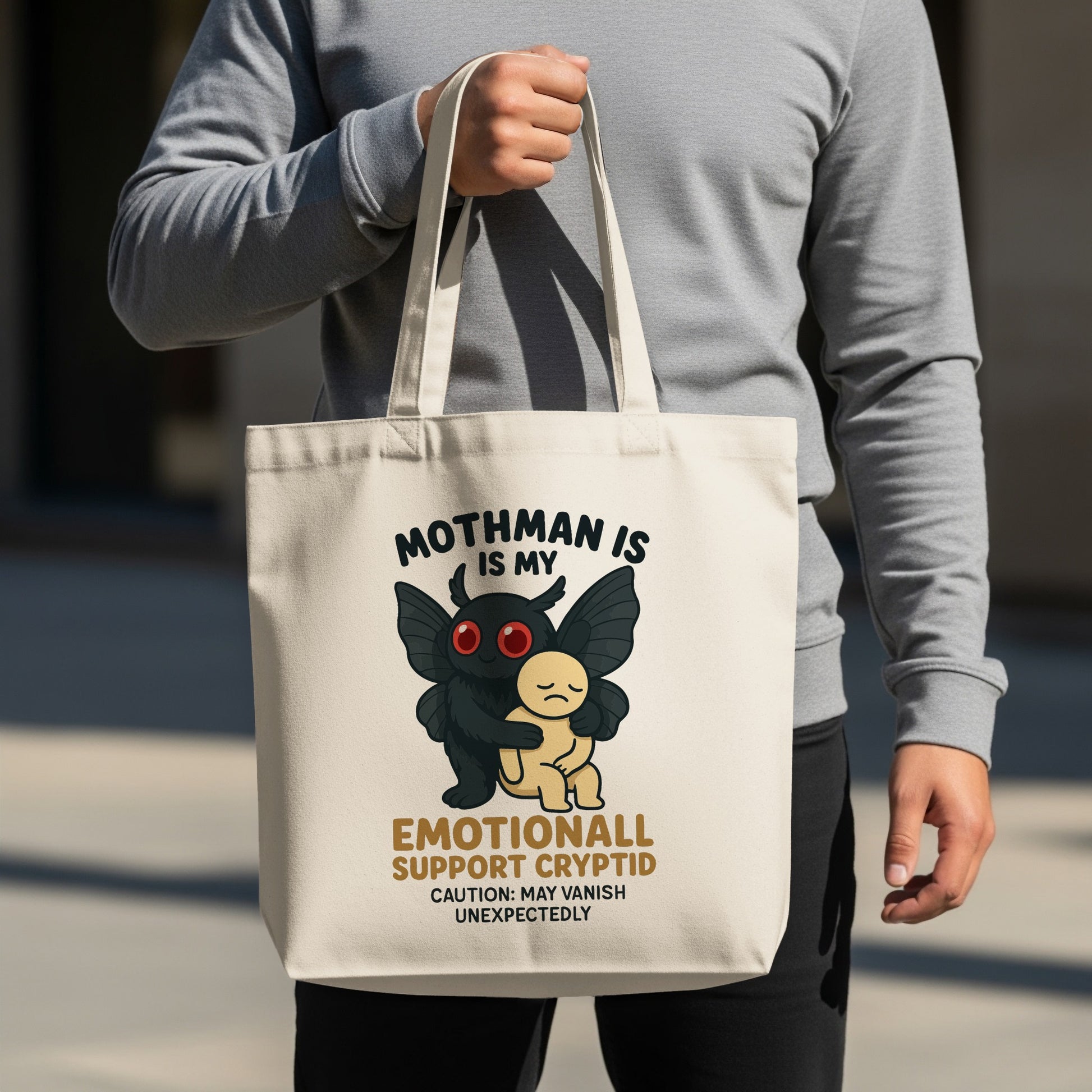 Mothman Emotional Support Cryptid Tote Bag Product