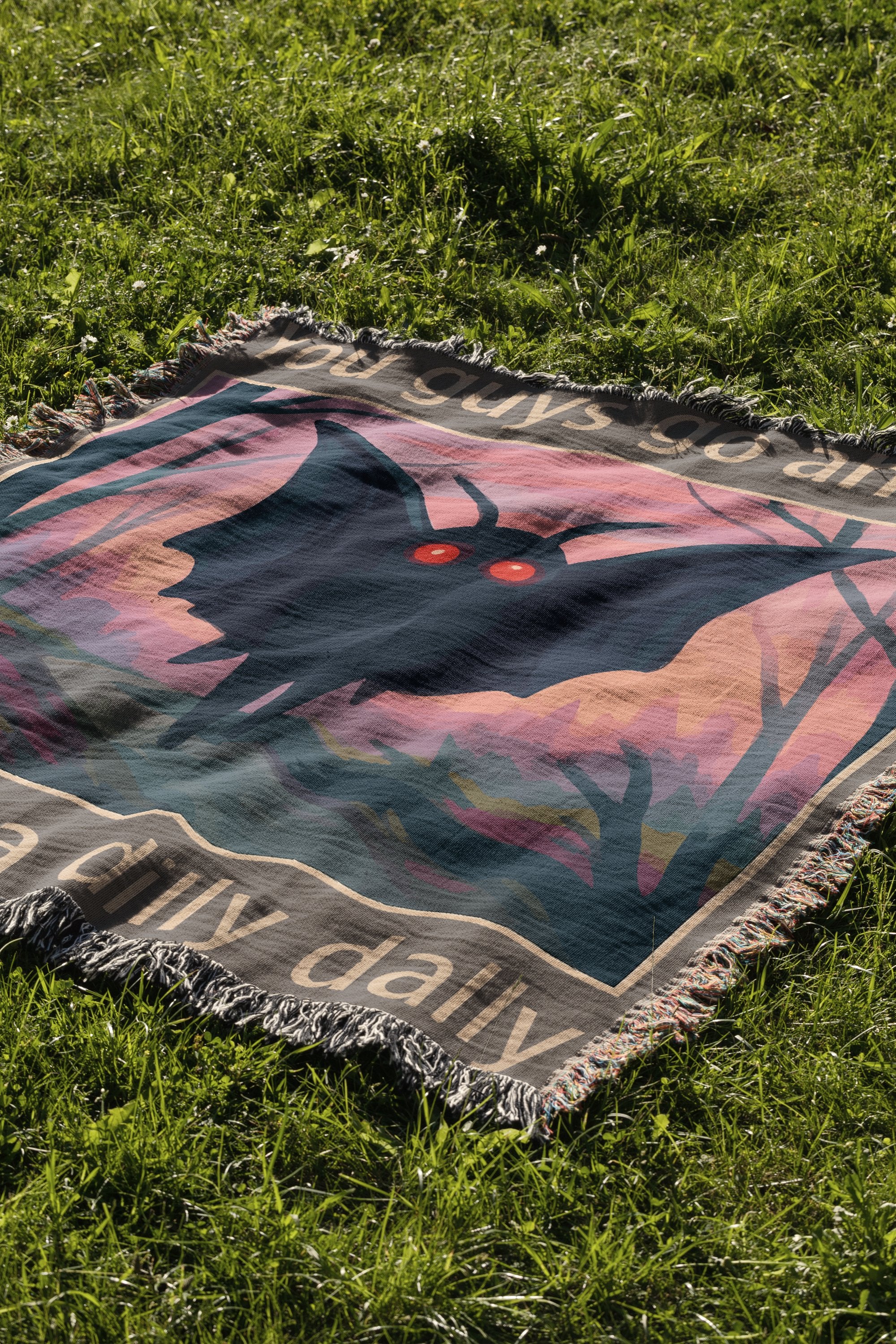 Halloween Bat Print Outdoor Blanket product