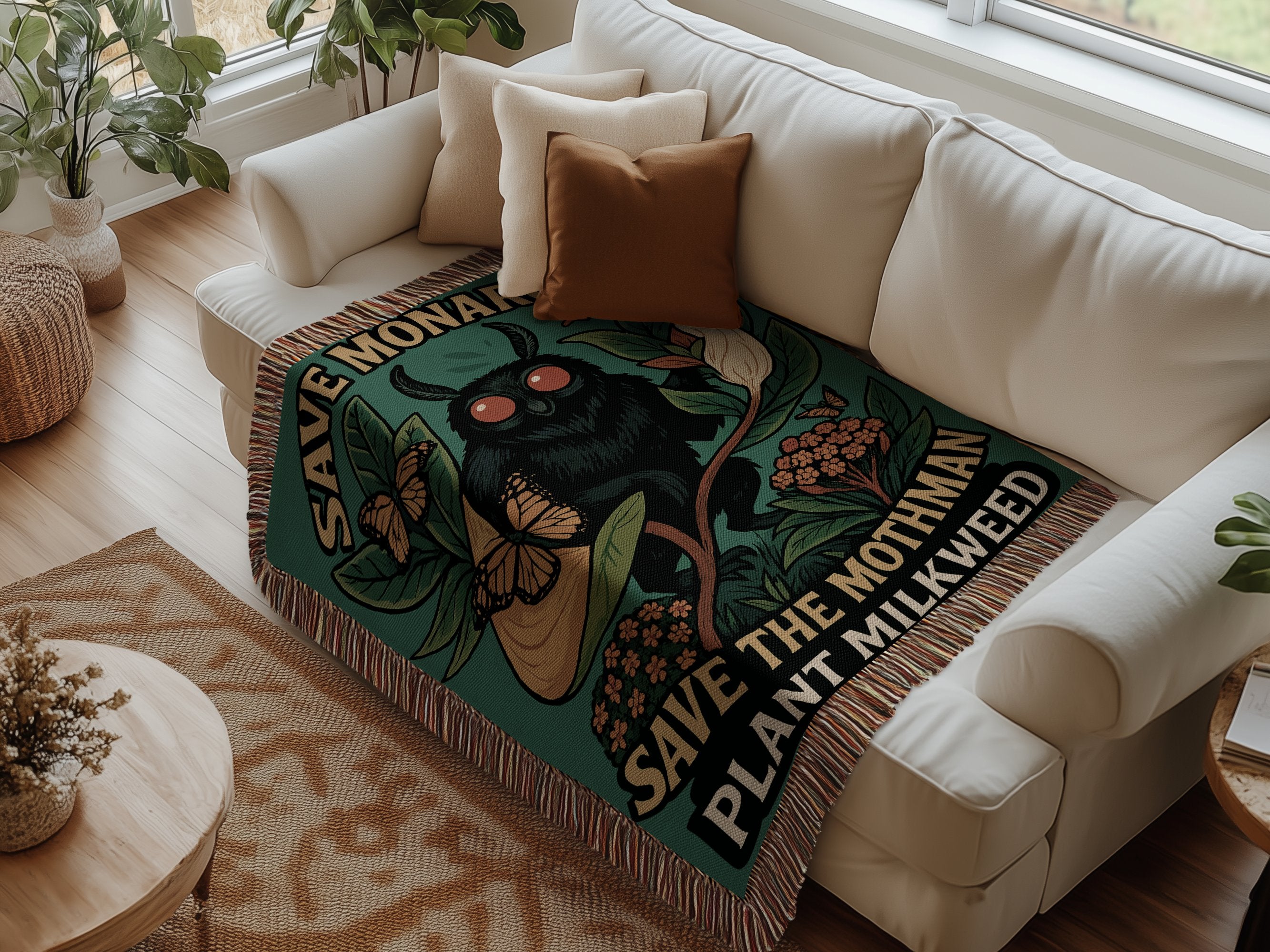 Save The Monarch Plant Milkweed Inspirational Blanket