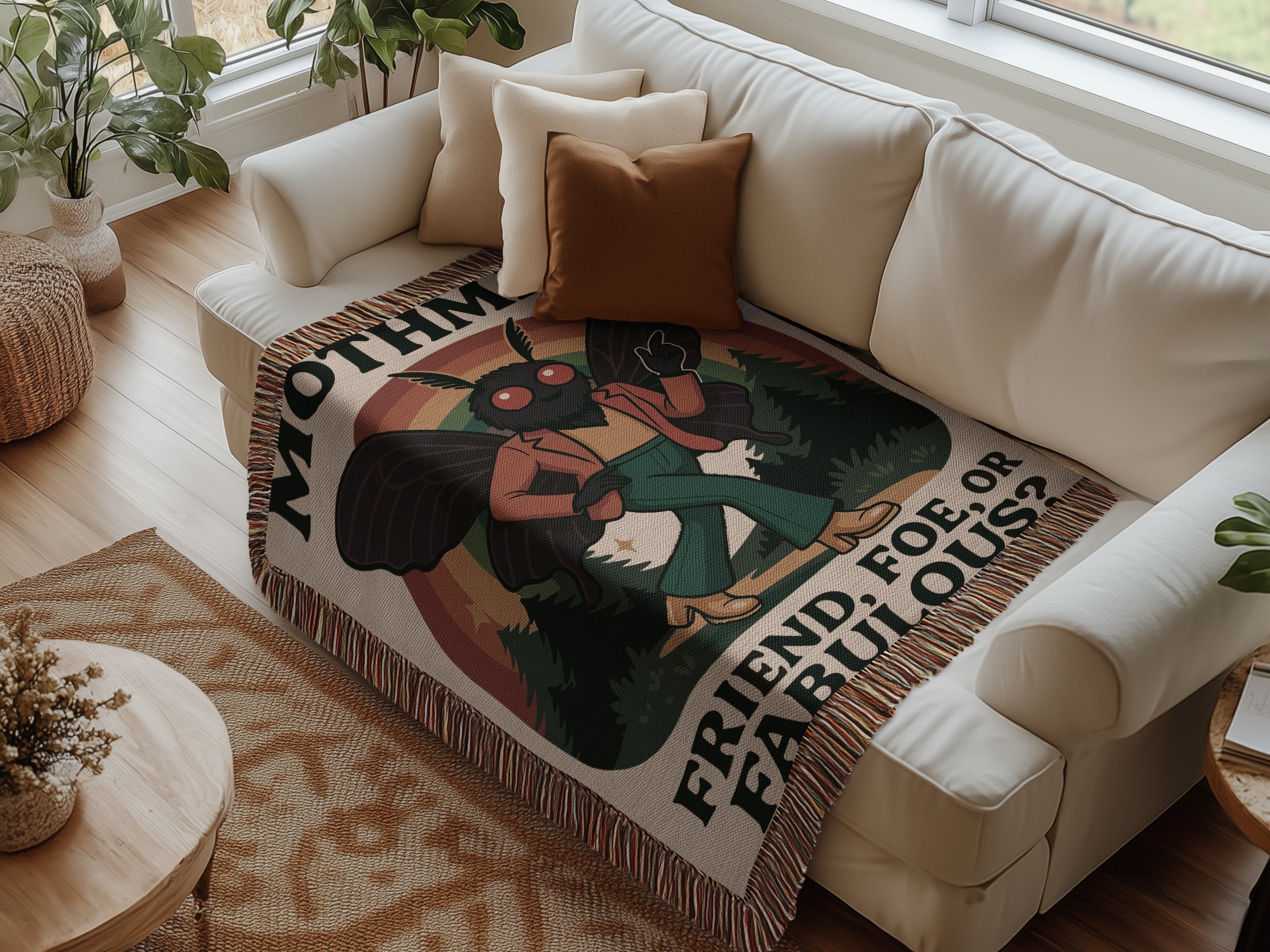 Mothman Graphic Blanket Friend Foe or Fabulous Blanket product type