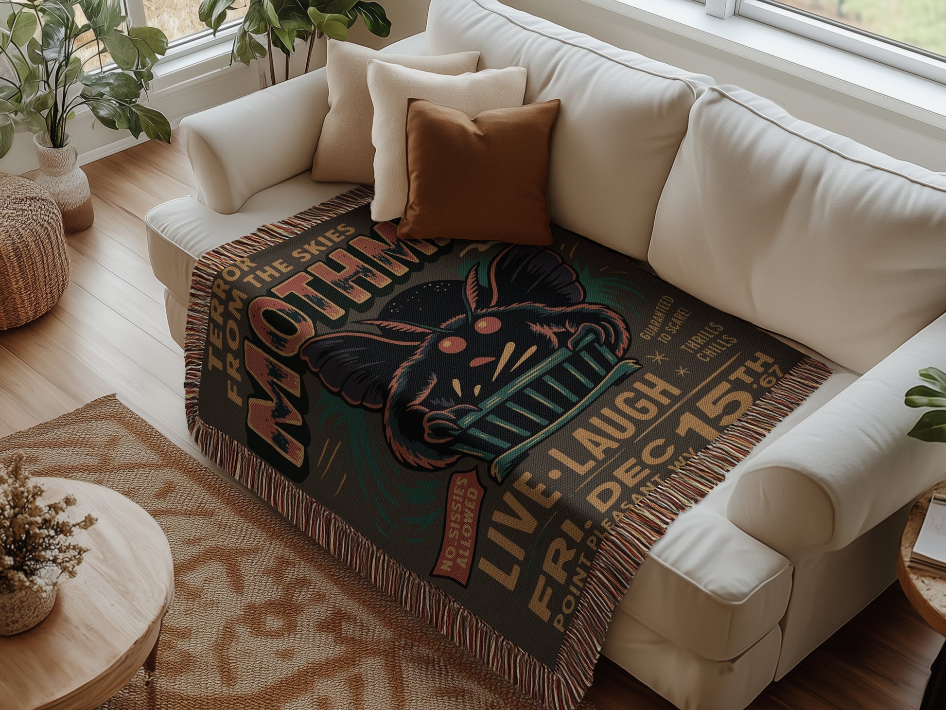 Mothman Live Laugh Friday Dec 15th throw blanket product
