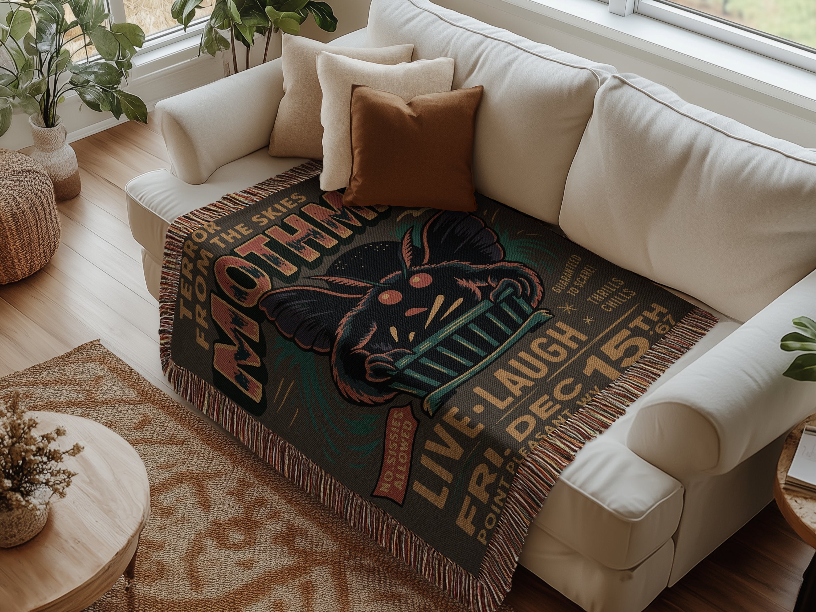 Mothman Live Laugh Friday Dec 15th throw blanket product