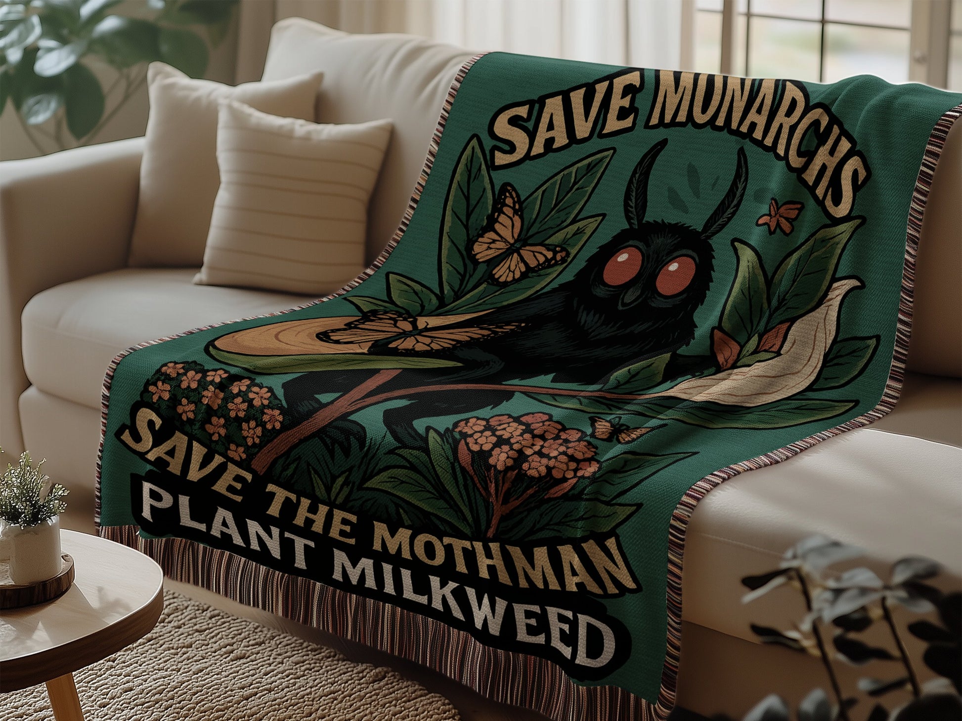 Save Monarchs Plant Milkweed Mothman Blanket product type