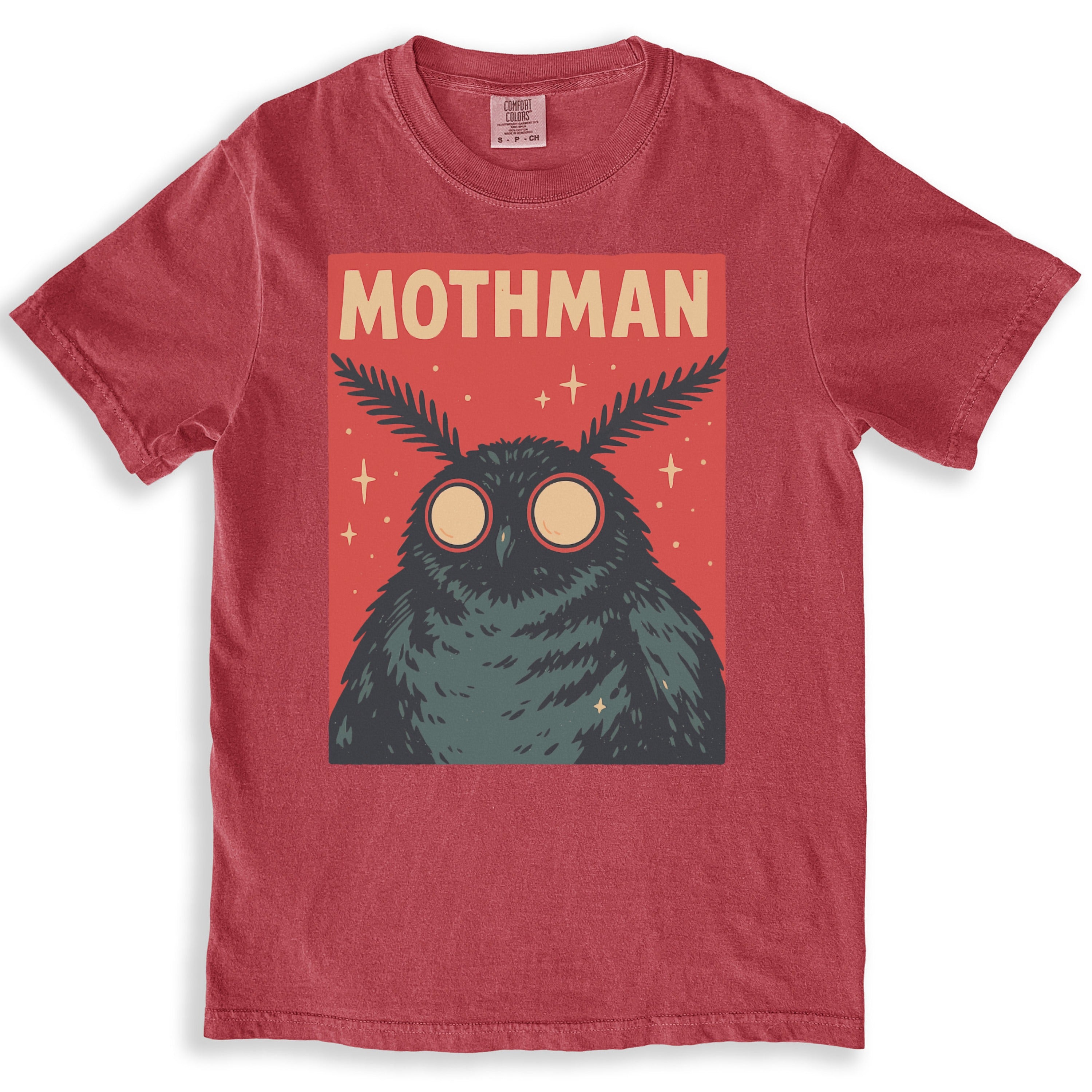 Mothman Red Graphic Tee Shirt Casual Top Apparel product type