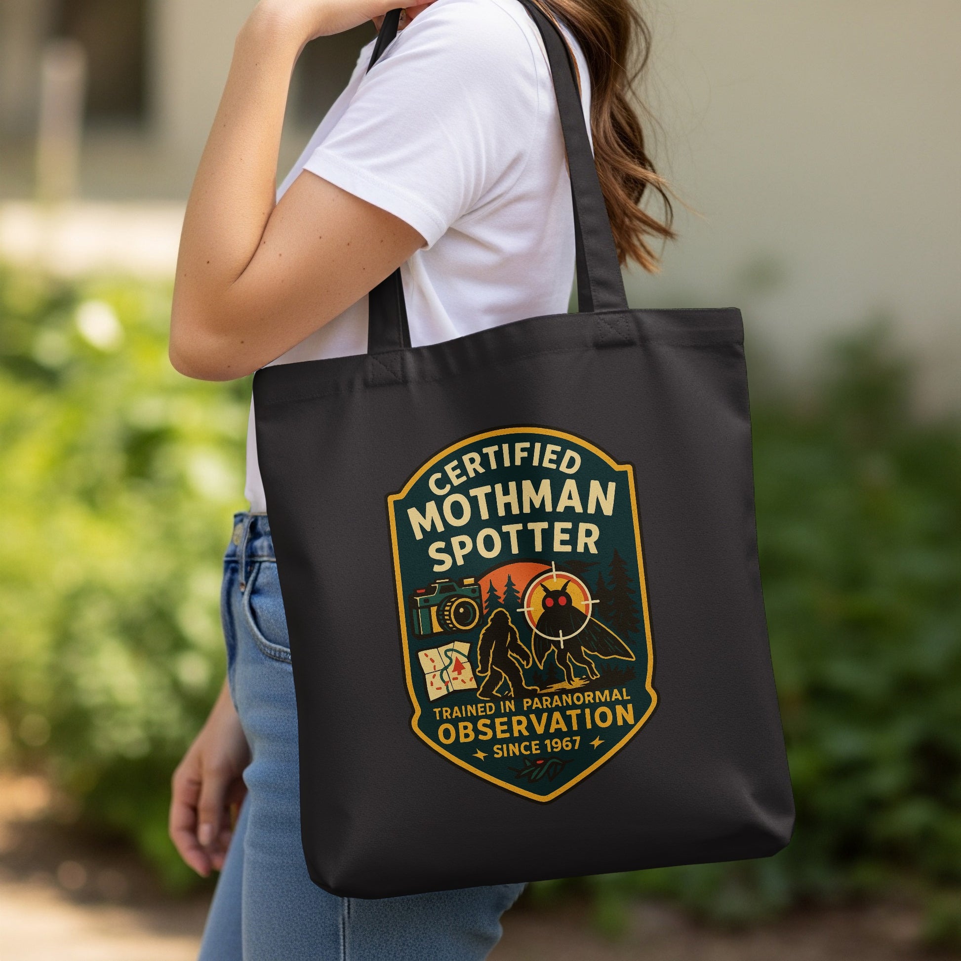 Certified Mothman Spotter Design Tote Bag Product