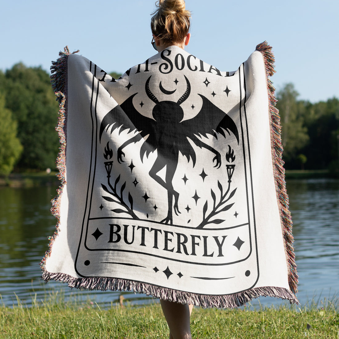 Anti-Social Butterfly Decorative Throw Blanket product