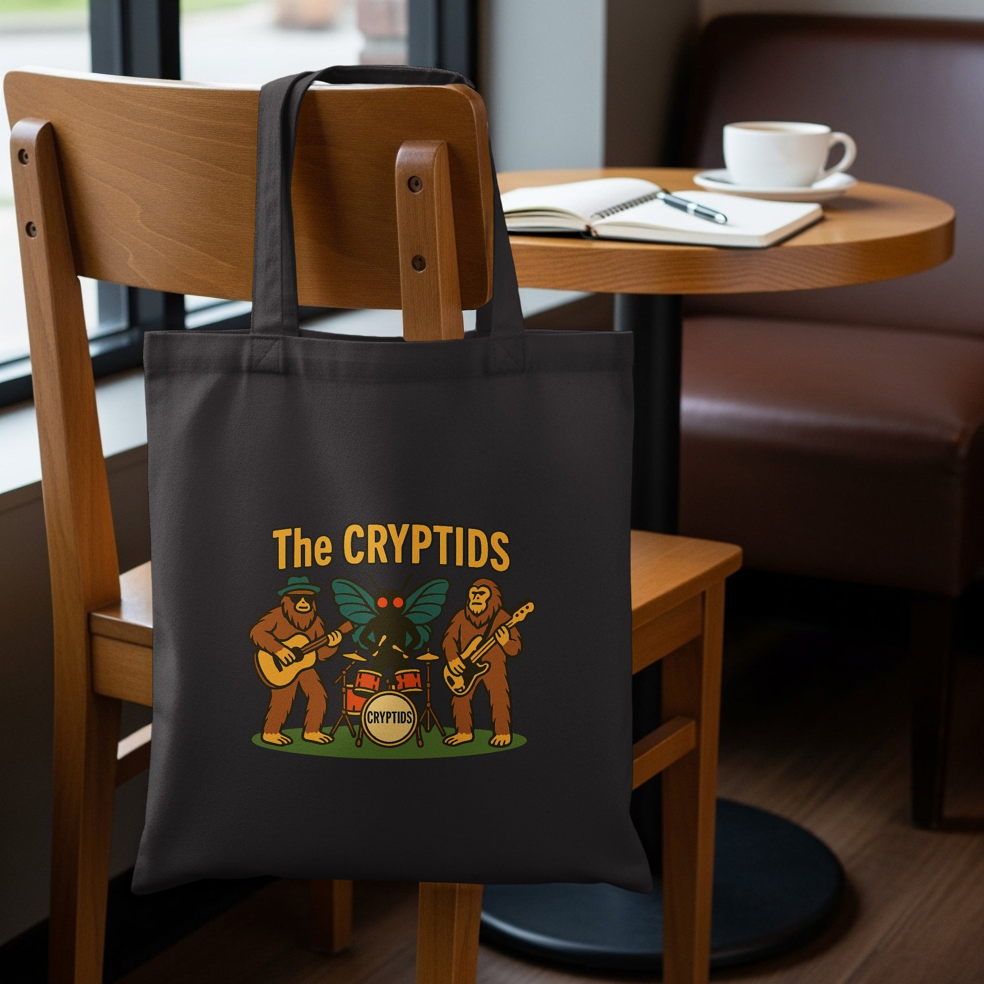 The Cryptids Band Graphic Black Tote Bag product type