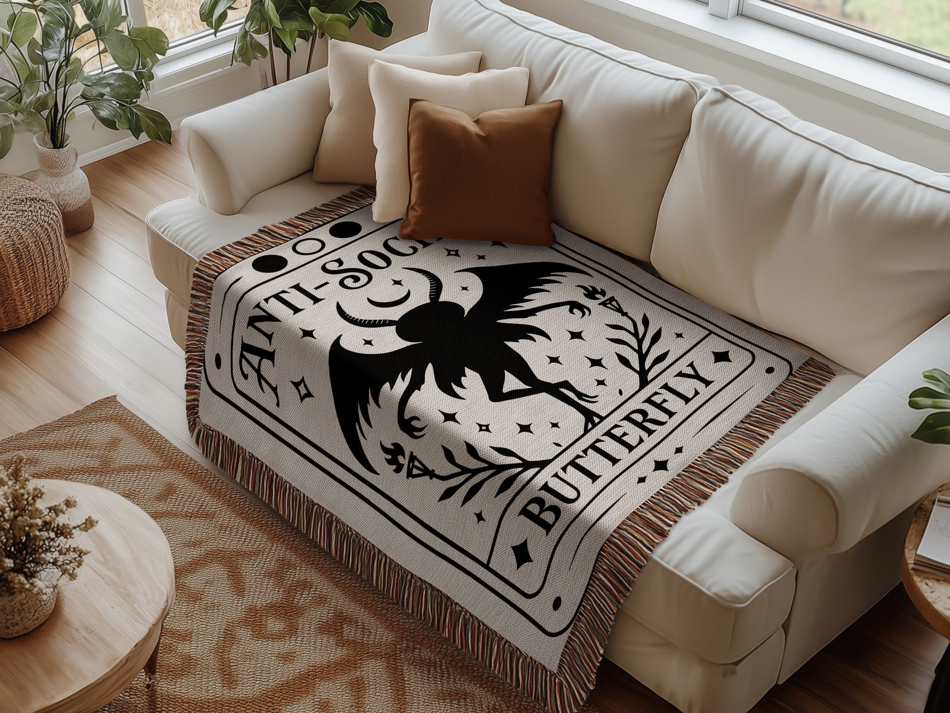 Anti Social Butterfly Themed Blanket product type