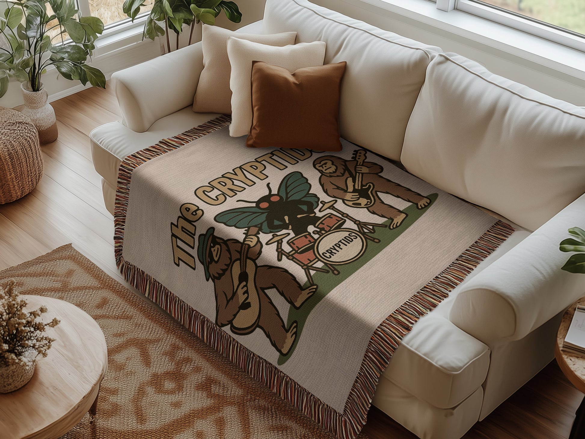 The Cryptids Band Design Throw Blanket product