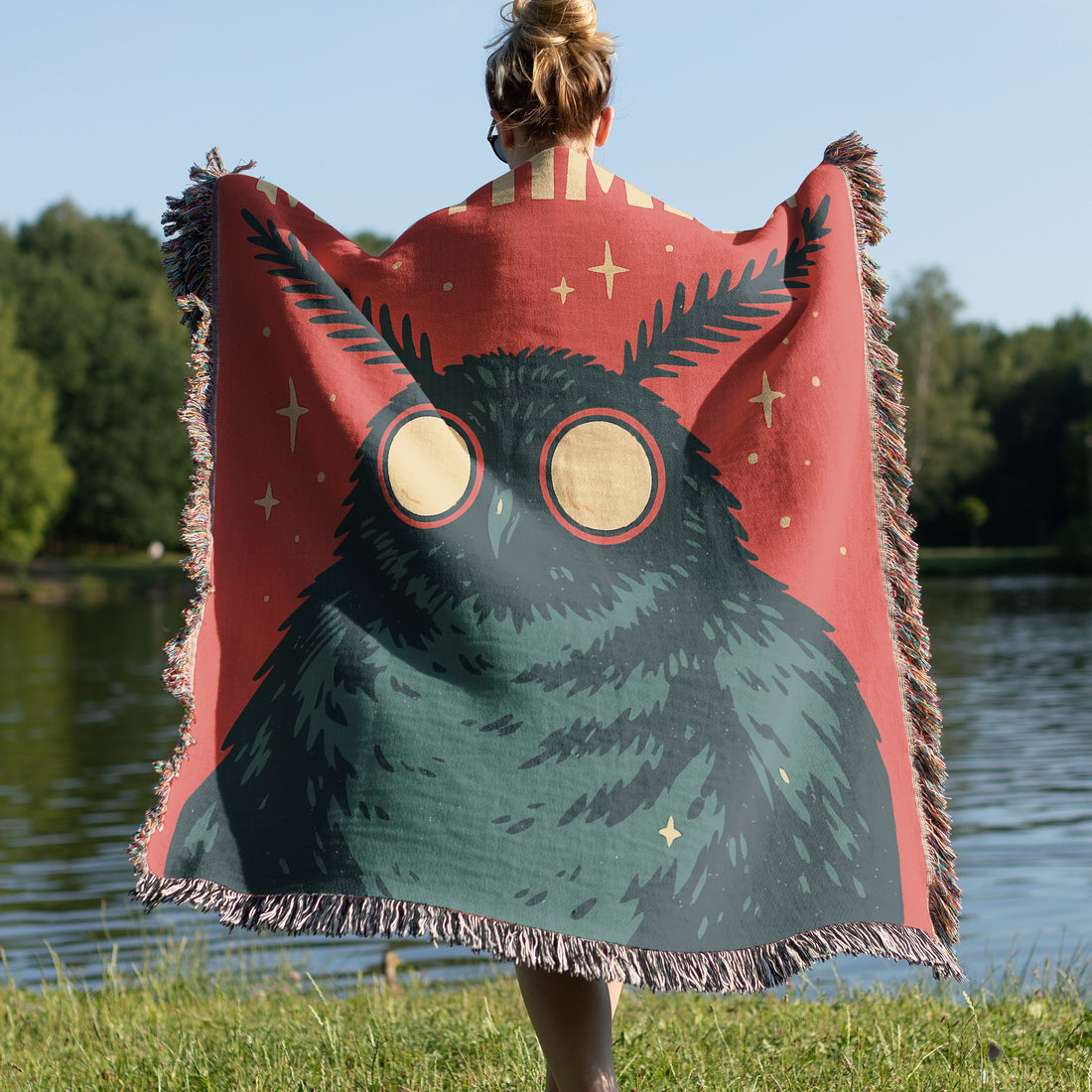 Mothman Design Colorful Art Print Blanket product