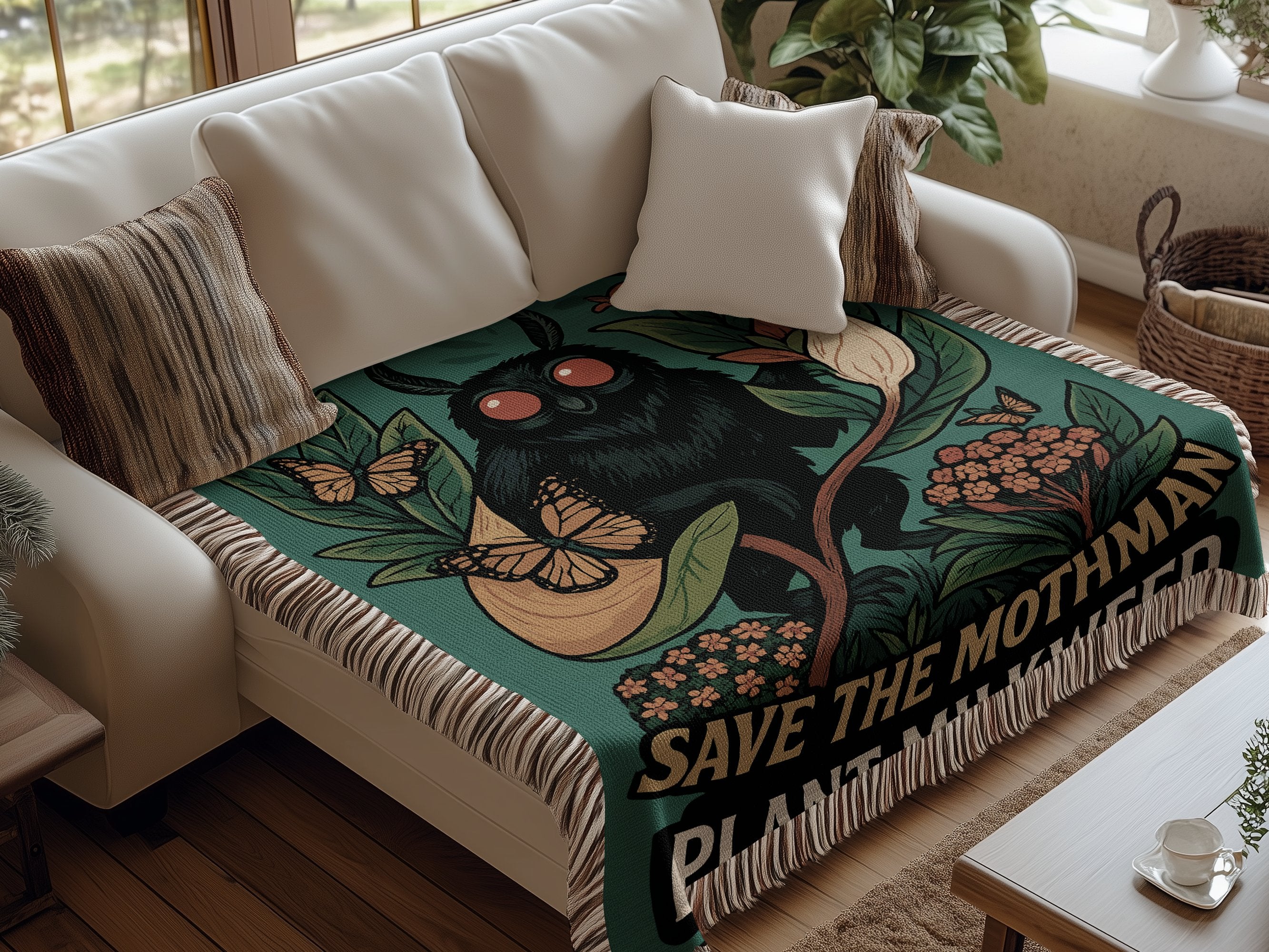 Save The Mothman Plant Mammered Blanket product