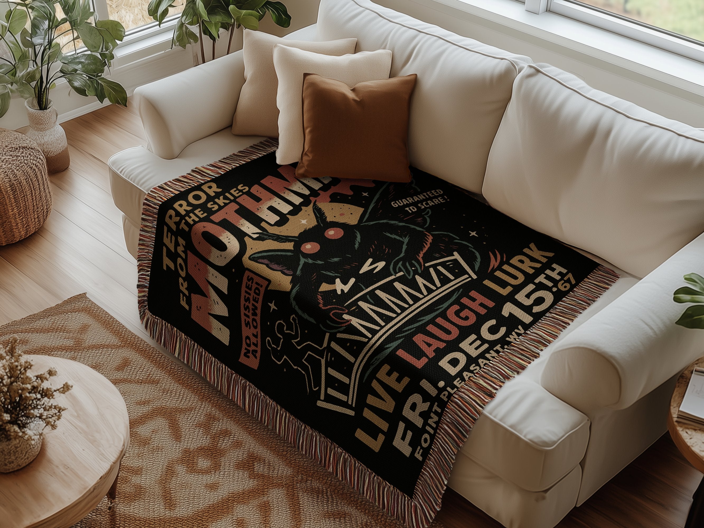 Live Laugh Lurk Horror Cat Throw Blanket product
