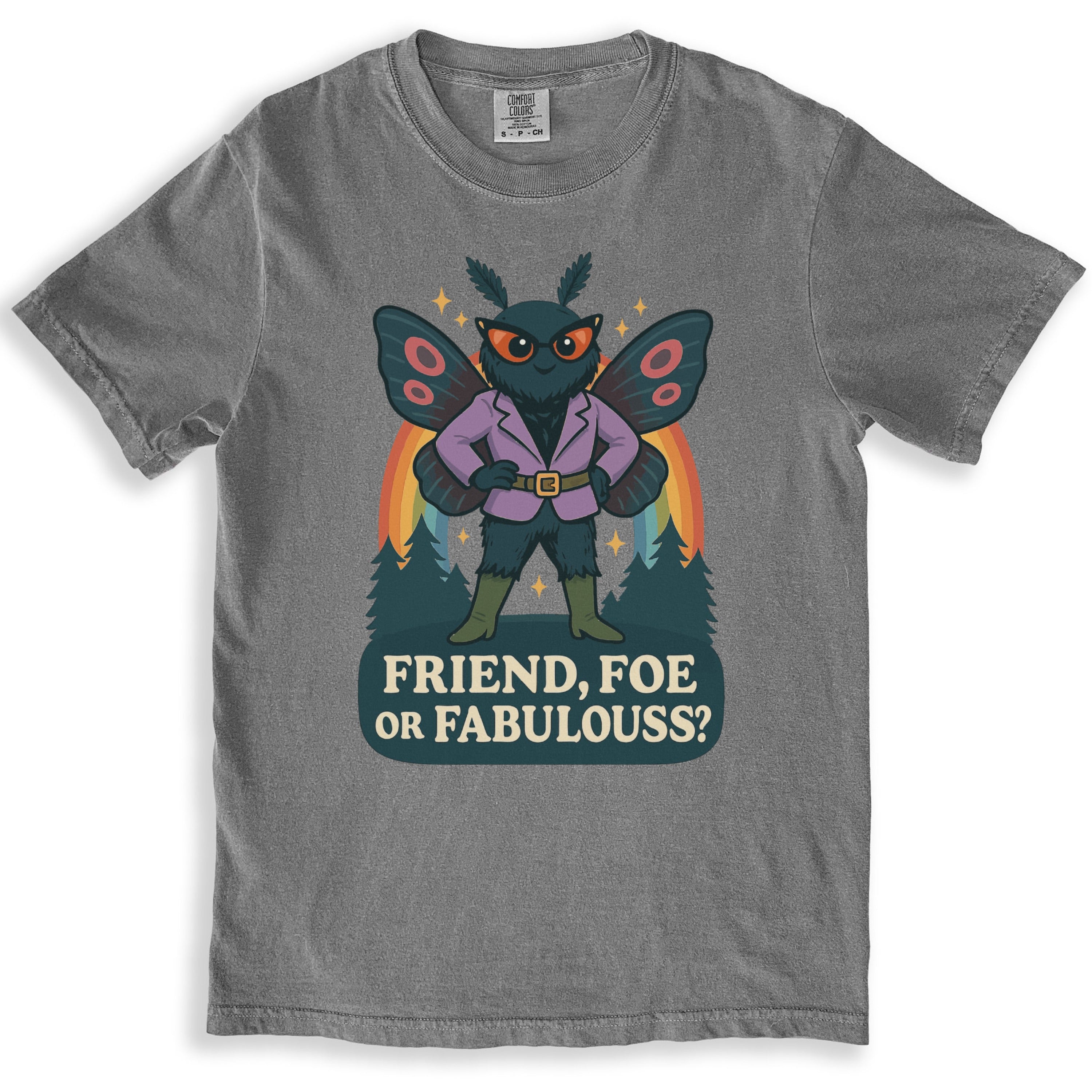 Friend Foe or Fabulouss Mothman Character Graphic T-shirt
