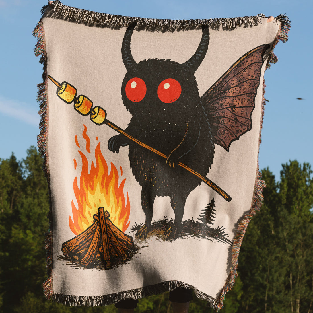 Monster Roasting Marshmallows Design Blanket product type