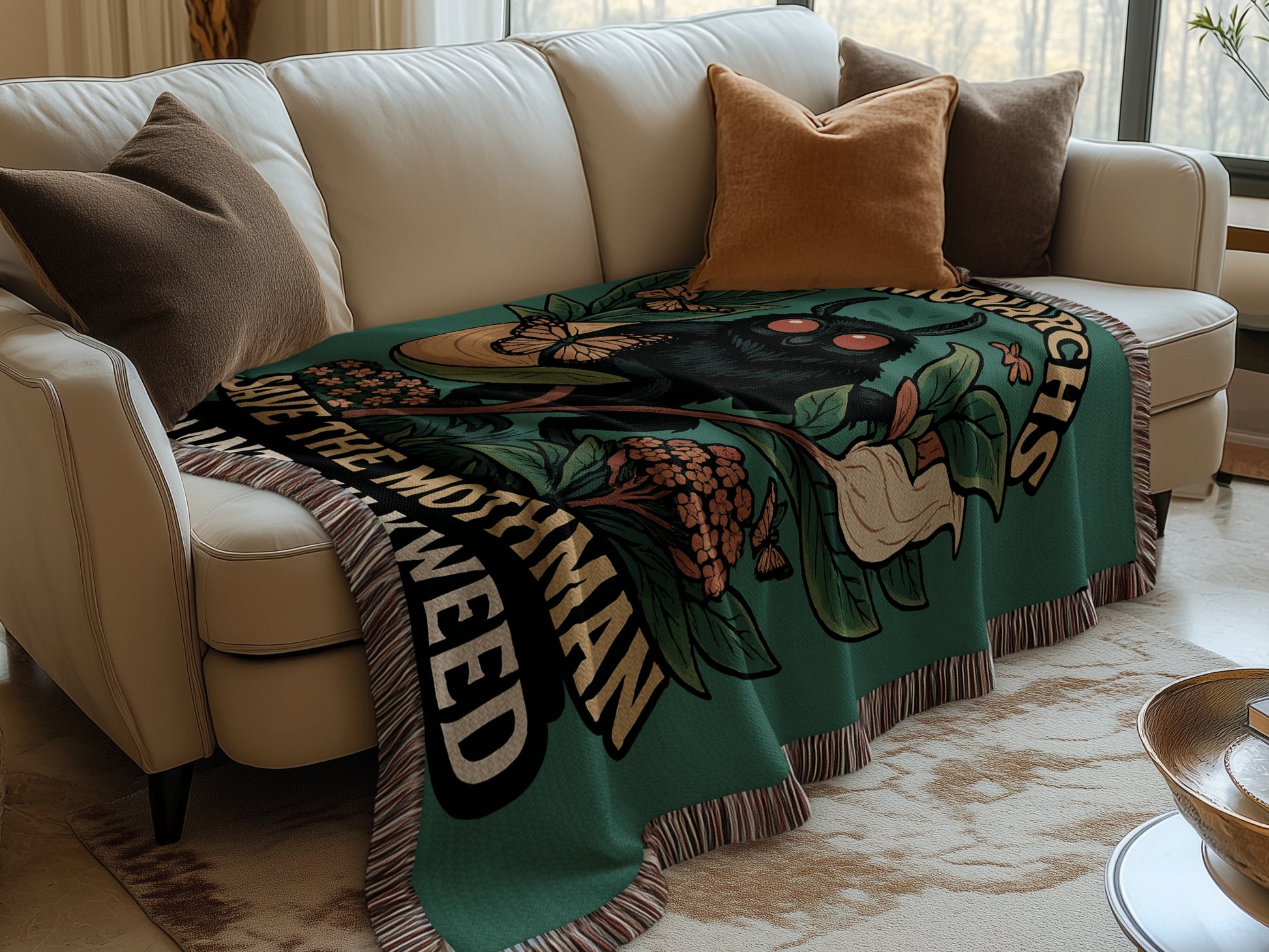 Save The Mothman Smoke The Weed Cozy Blanket product type
