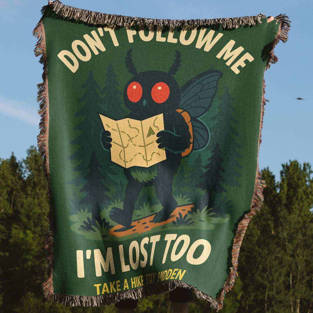 Hiking Themed Moth Man Blanket unique product