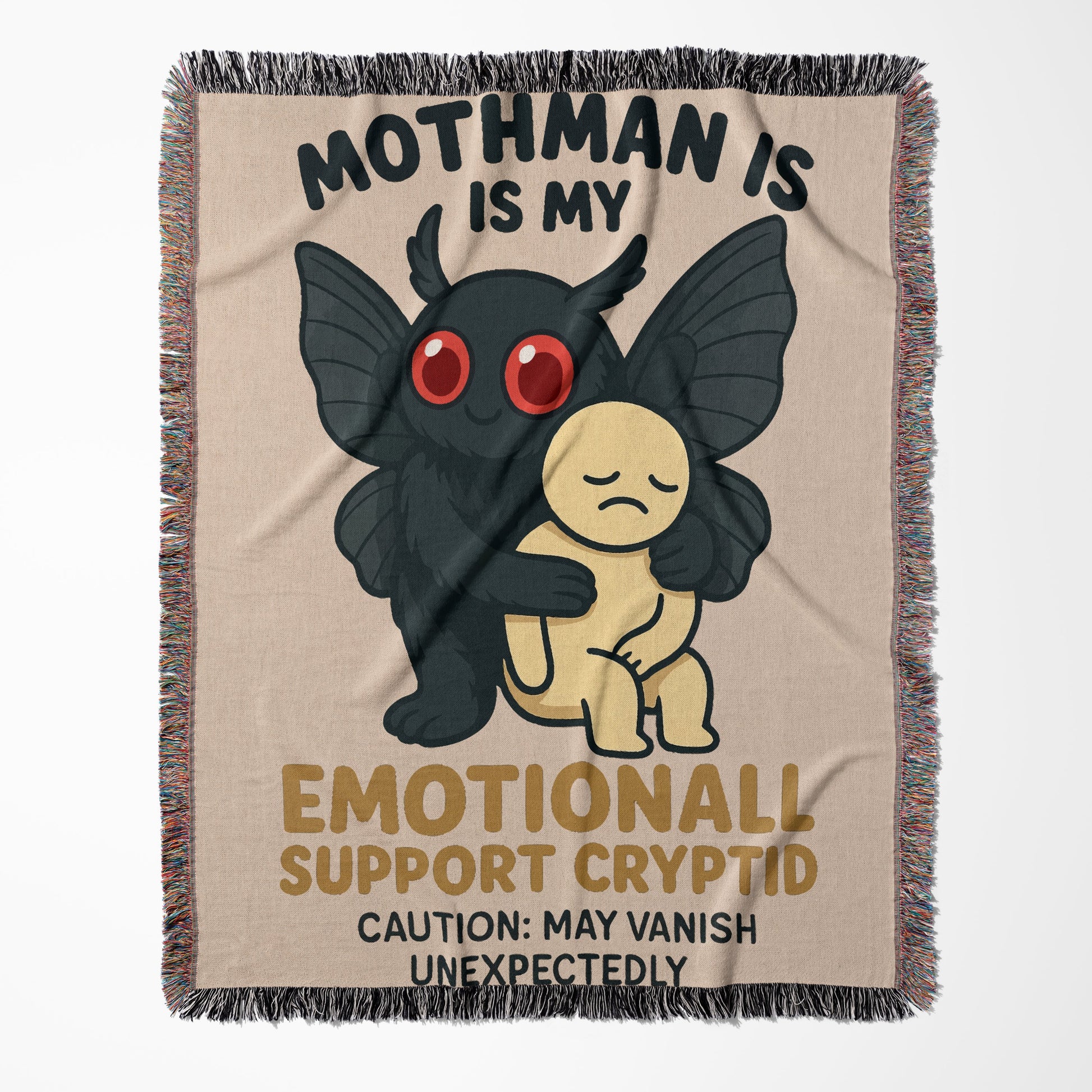Mothman Emotional Support Cryptid themed blanket product
