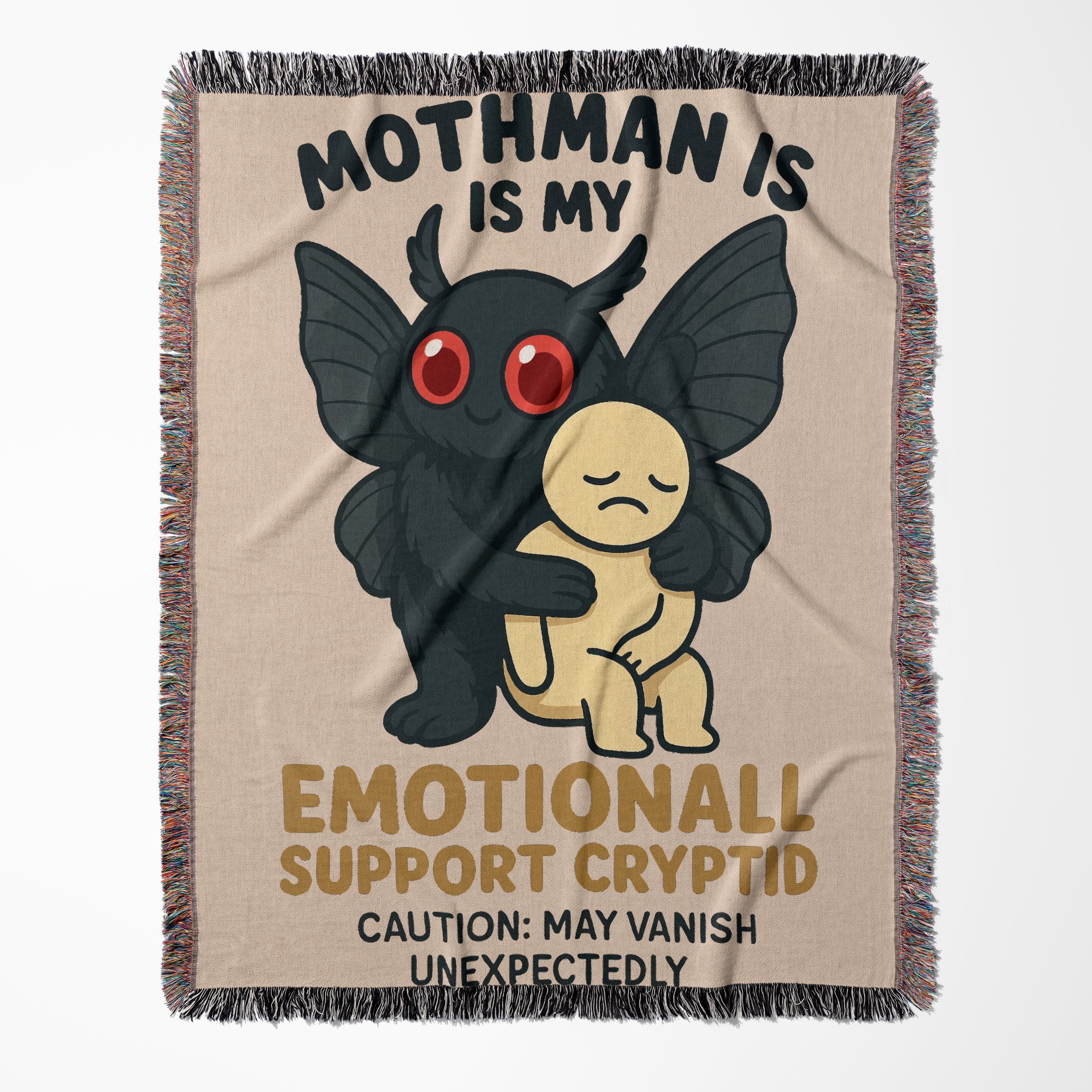 Mothman Emotional Support Cryptid themed blanket product