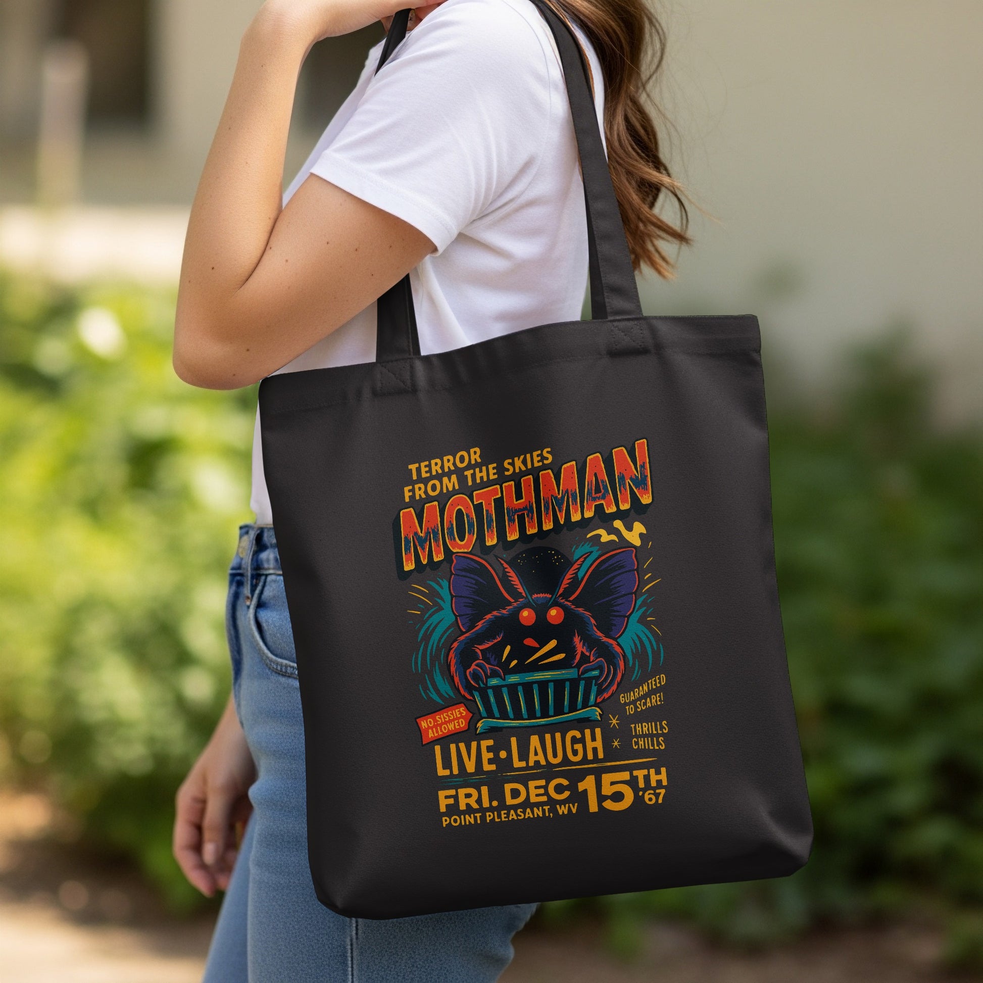 Live Laugh Terror From The Skies Mothman Tote Bag Product