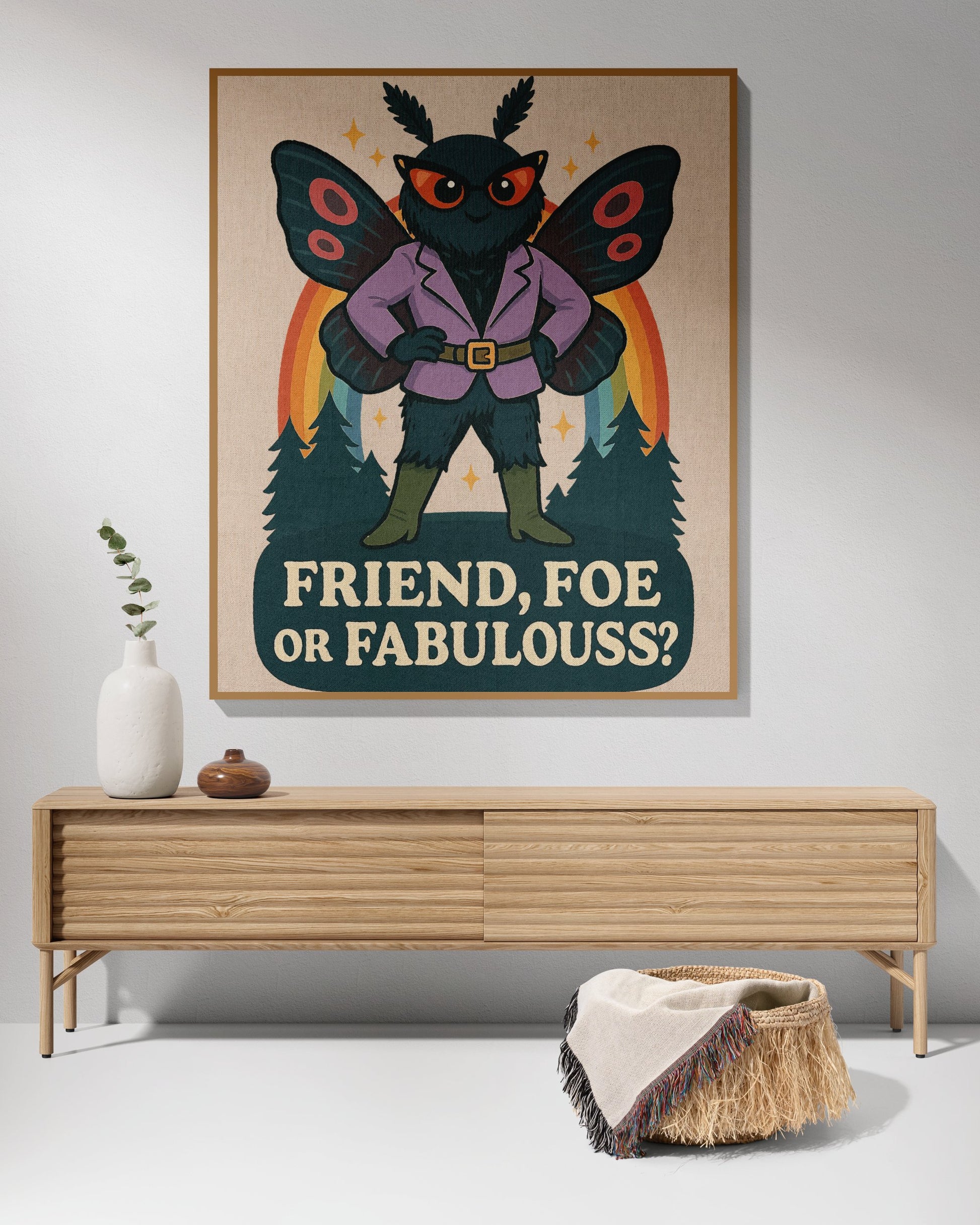 Bold Moth Character Art Poster for Home Decor product
