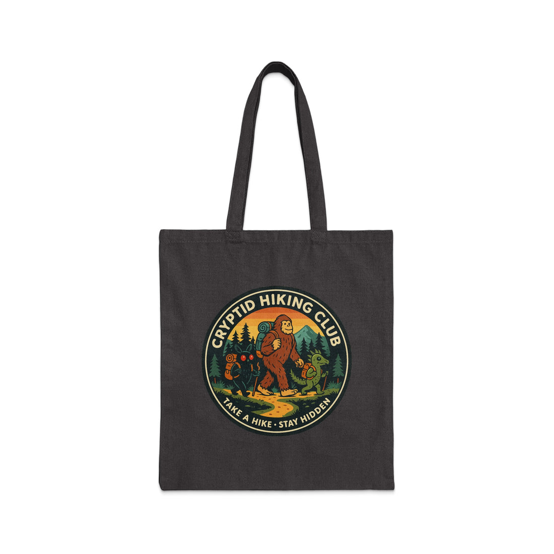 Cryptid Hiking Club Take a Hike Stay Hidden Tote Bag Product